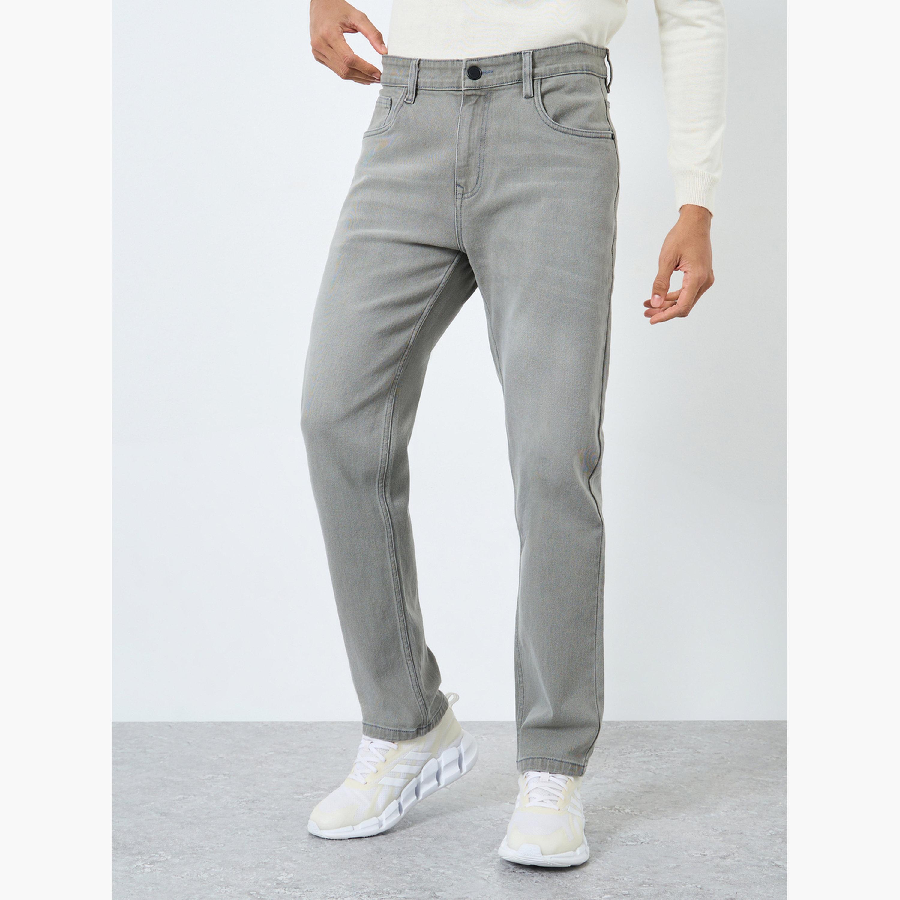 Styli Men Mid Rise Regular Fit Faded Jeans-men-clothing-bottoms-jeans-image-1
