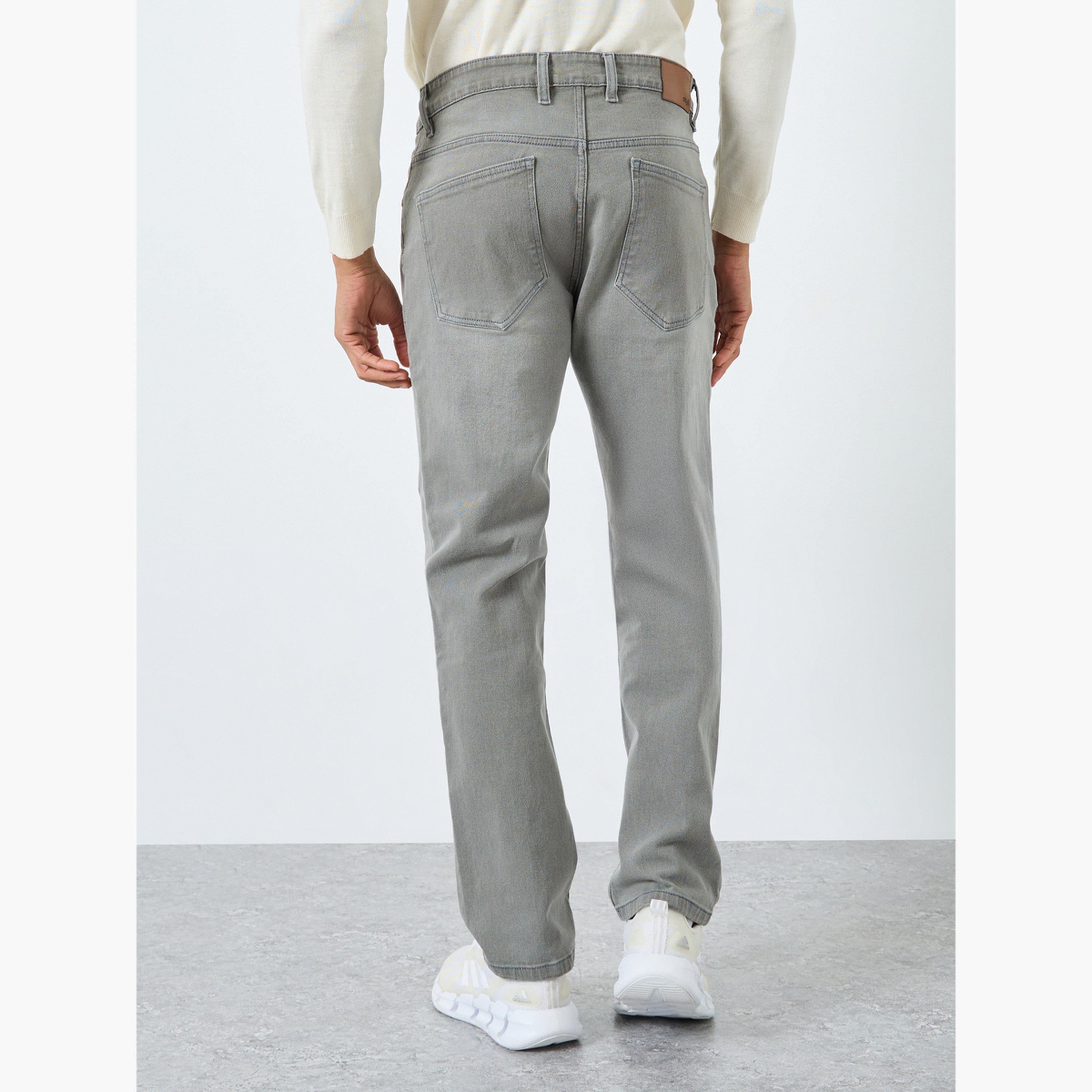 Styli Men Mid Rise Regular Fit Faded Jeans-men-clothing-bottoms-jeans-image-4