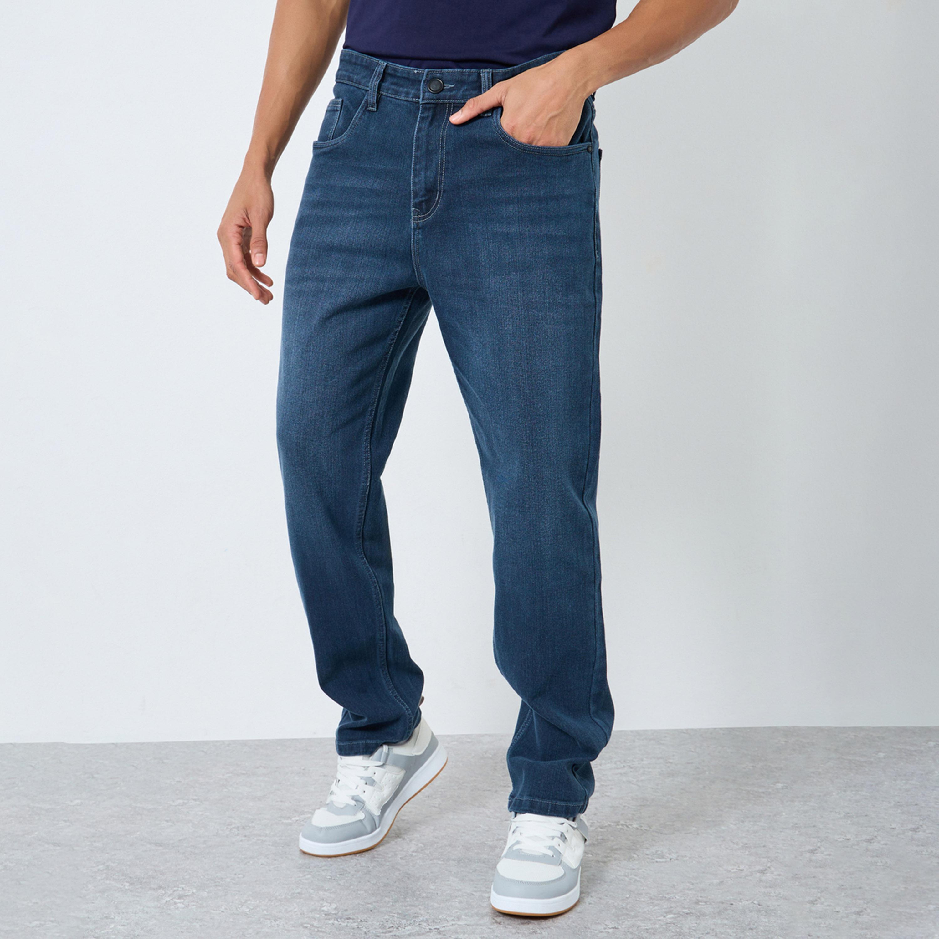 Styli Men Dark Wash Regular Fit Jeans-men-clothing-bottoms-jeans-image-1