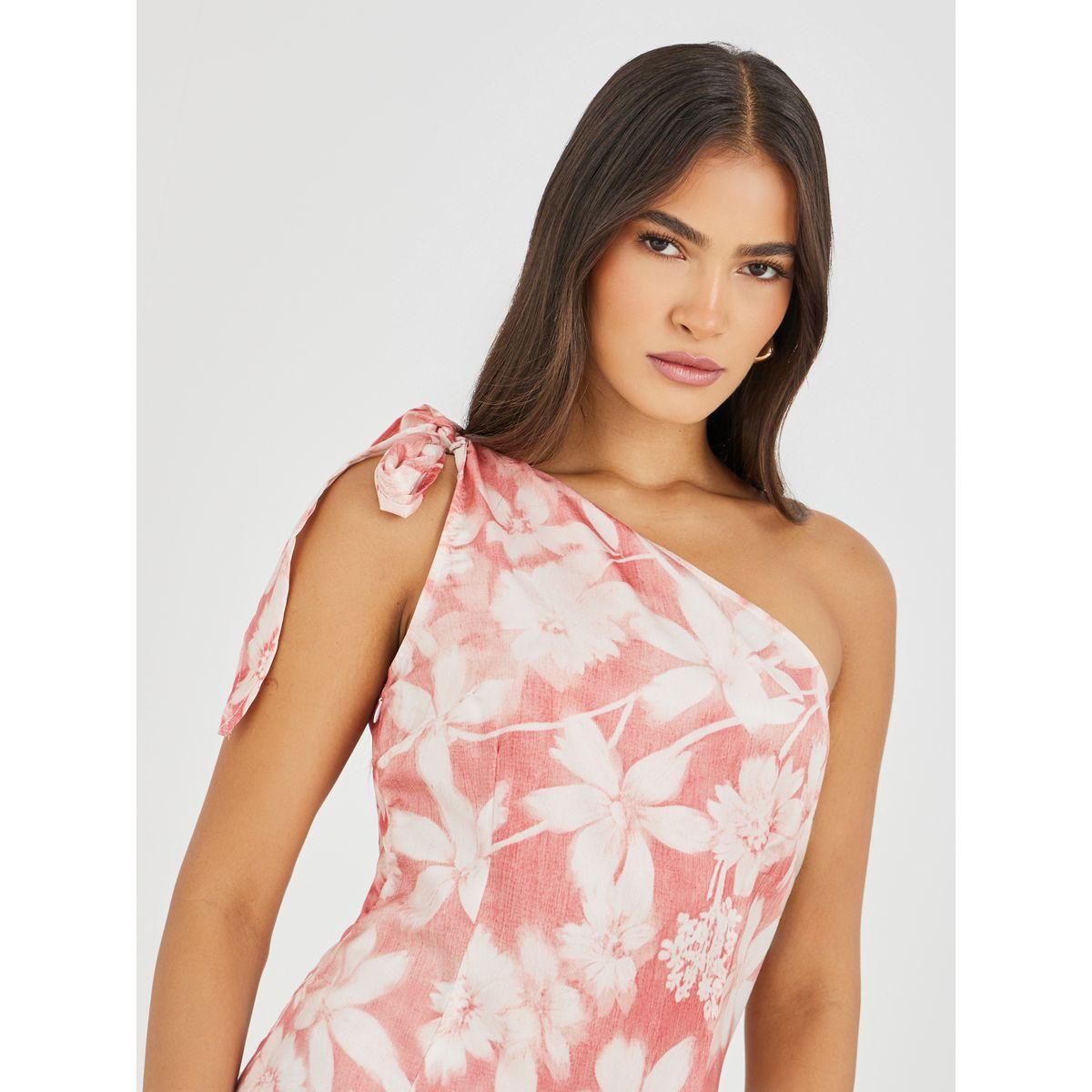 فستان طويل بطبعة زهور وكتف واحد-women-clothing-dresses-image-4