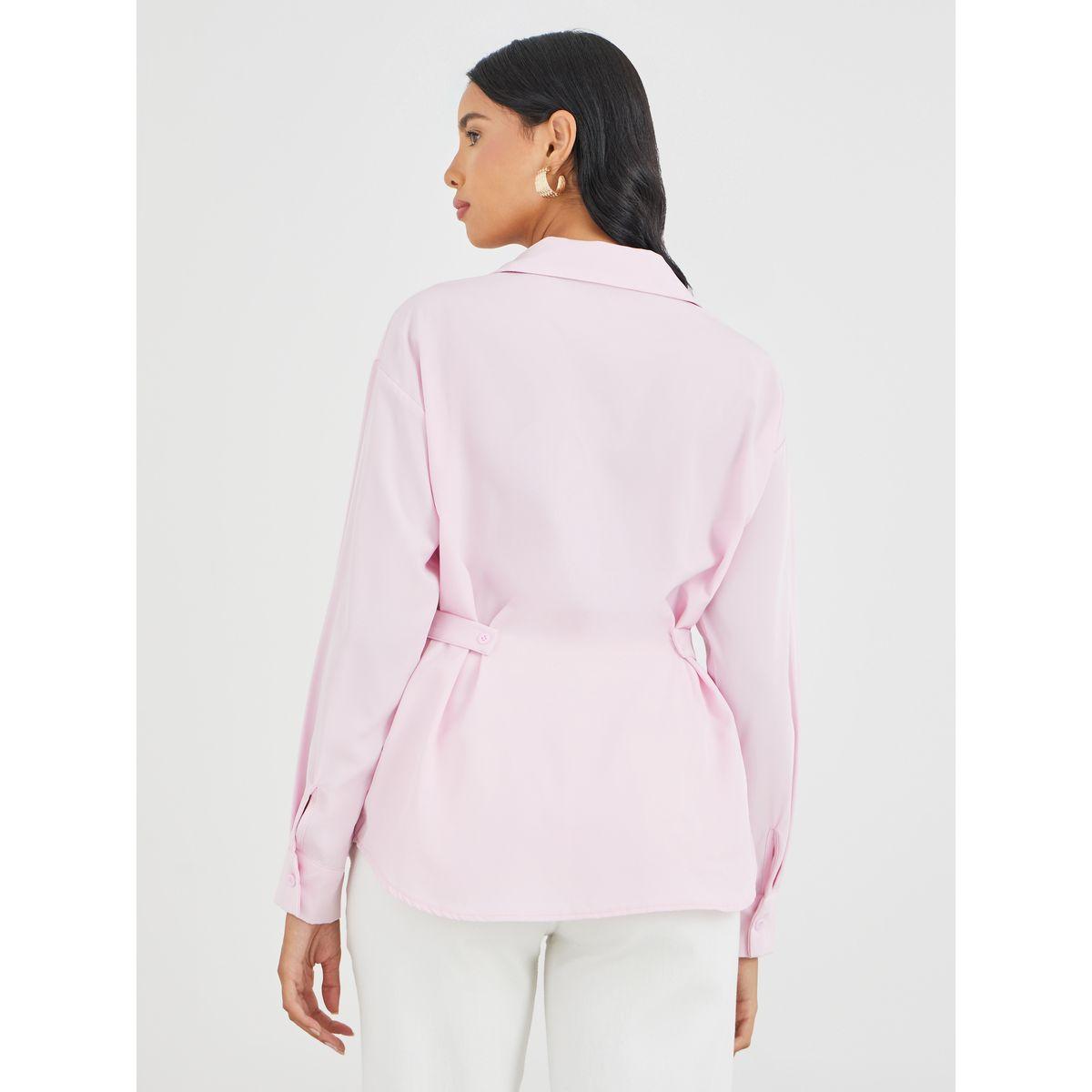 بلوزة بياقة سبريد وأكمام طويلة مع أزرار-women-clothing-shirtsandblouses-shirts-image-4