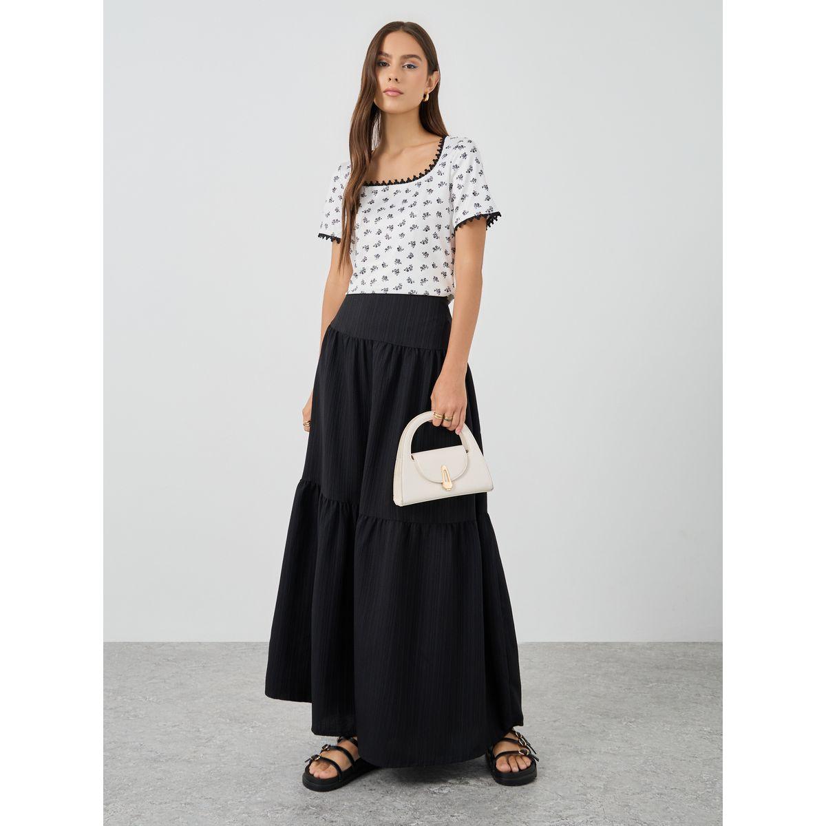 Styli Floral Print Short Sleeve Lace Trim Top-women-clothing-shirtsandblouses-blouses-image-2