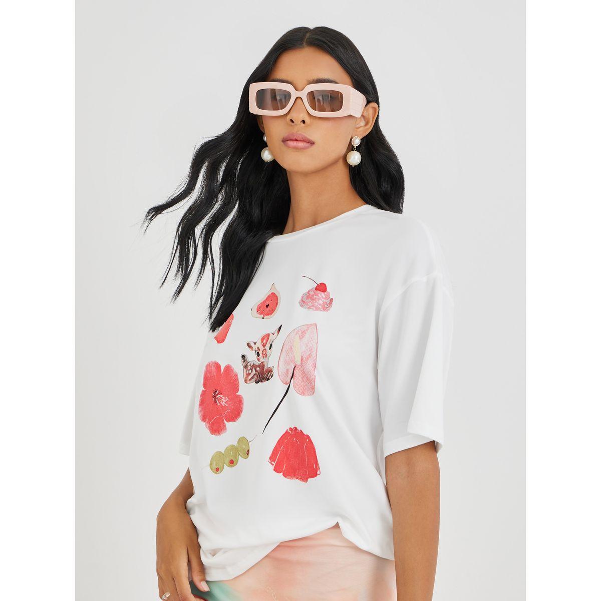 Styli Graphic Print Round Neck Oversized T-Shirt-women-clothing-tshirts-image-1
