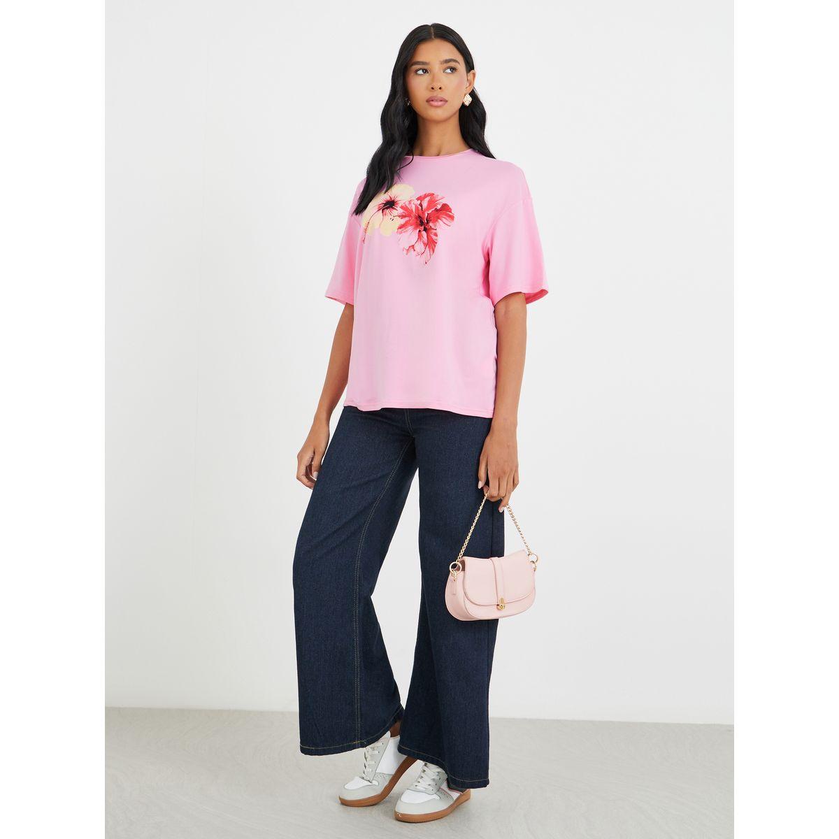 تيشيرت فضفاض بطبعة جرافيك-women-clothing-tshirts-image-2