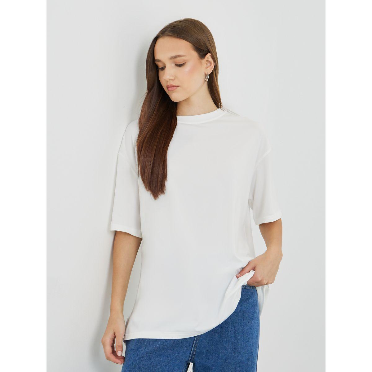 تيشيرت فضفاض بطبعة كتابة-women-clothing-tshirts-image-2