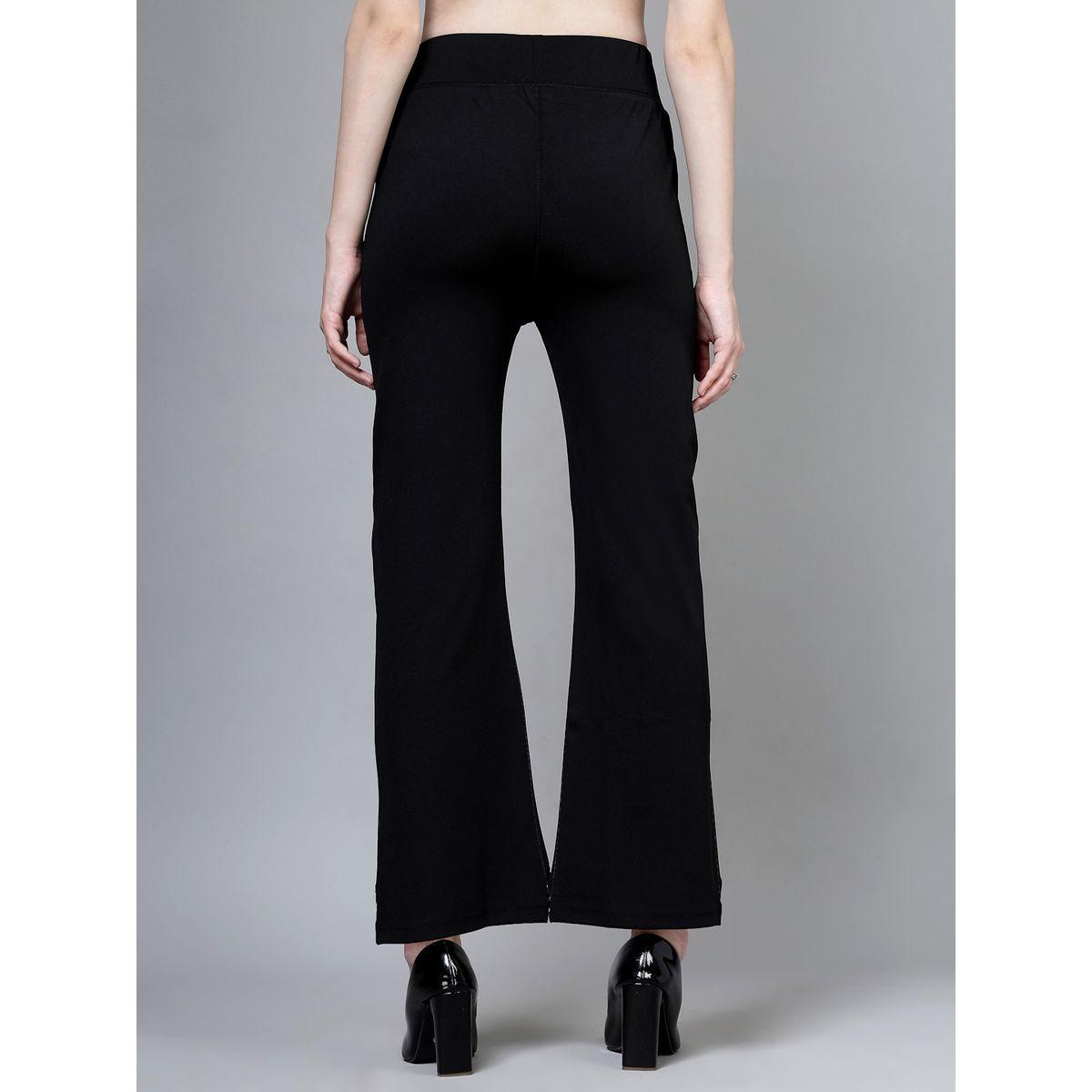 PAUSE Women Black Solid High-Rise Flared Pants with Pockets-women-clothing-bottoms-trousers-image-4