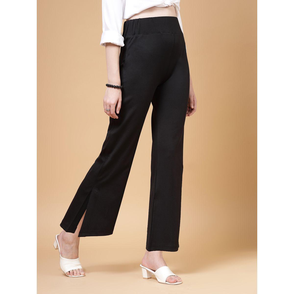 PAUSE Women Black Solid High-Rise Flared Pants-women-clothing-bottoms-trousers-image-3