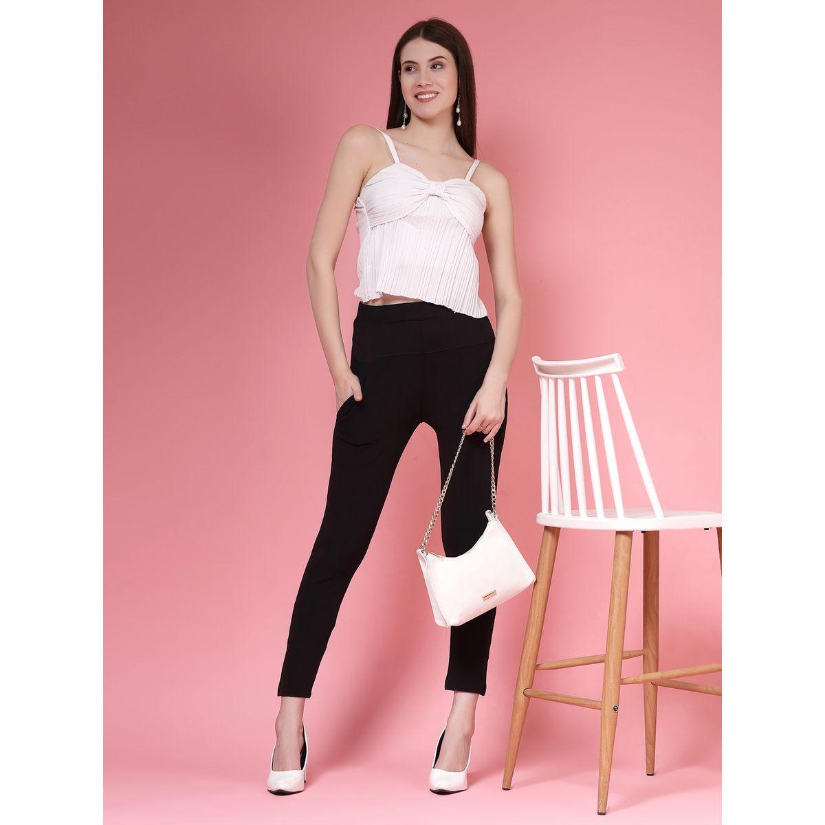 بنطال سكيني قصير سادة بخصر عالي-women-clothing-bottoms-trousers-image-6
