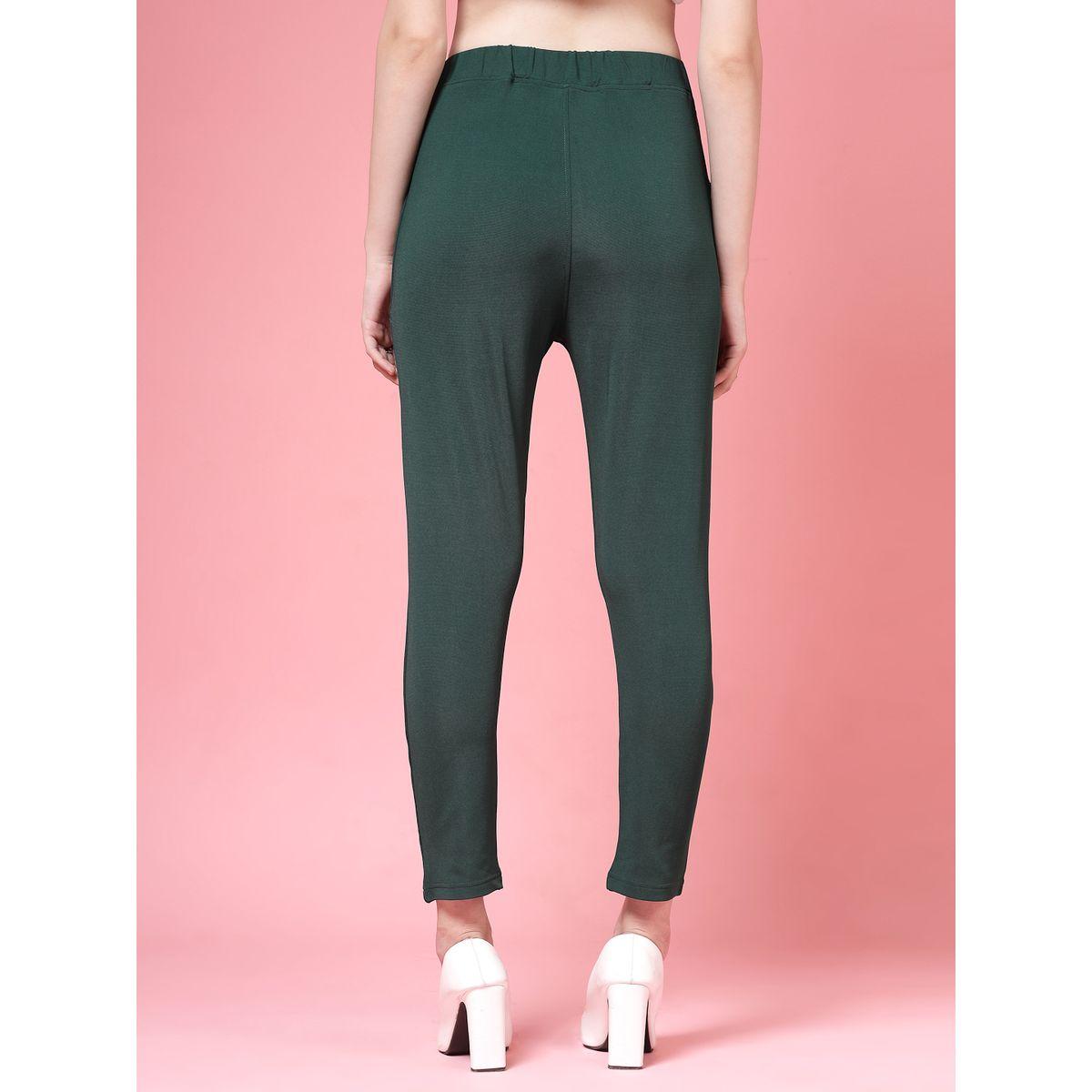 بنطال سكيني قصير سادة بخصر عالي-women-clothing-bottoms-trousers-image-4