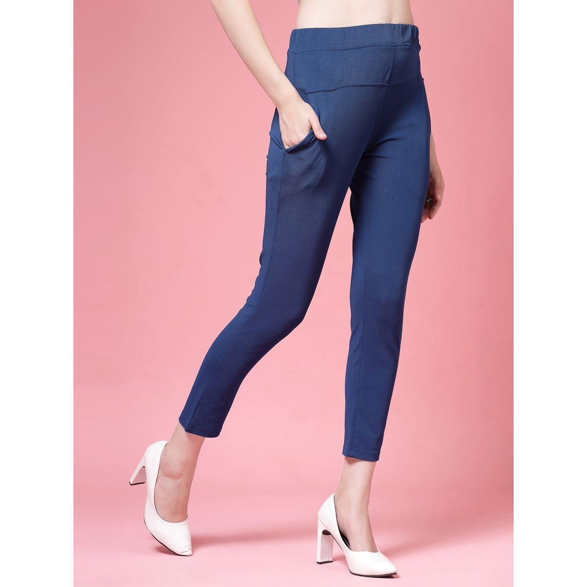 بنطال سكيني قصير سادة بخصر عالي-women-clothing-bottoms-trousers-image-3