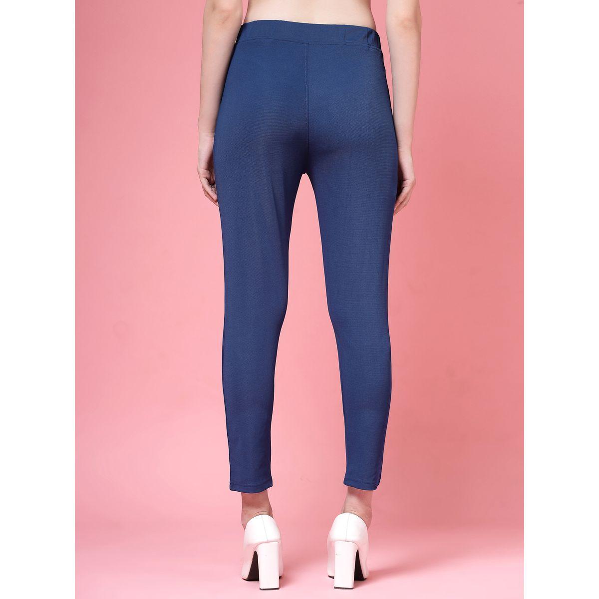 بنطال سكيني قصير سادة بخصر عالي-women-clothing-bottoms-trousers-image-4