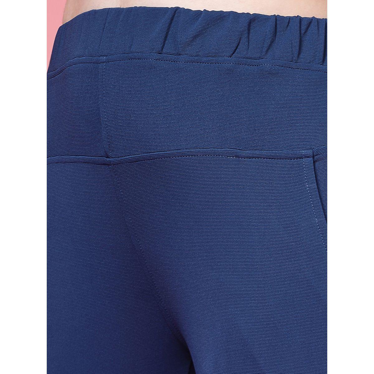 PAUSE Women Blue Solid High-Rise Cropped Skinny Pants-women-clothing-bottoms-trousers-image-5