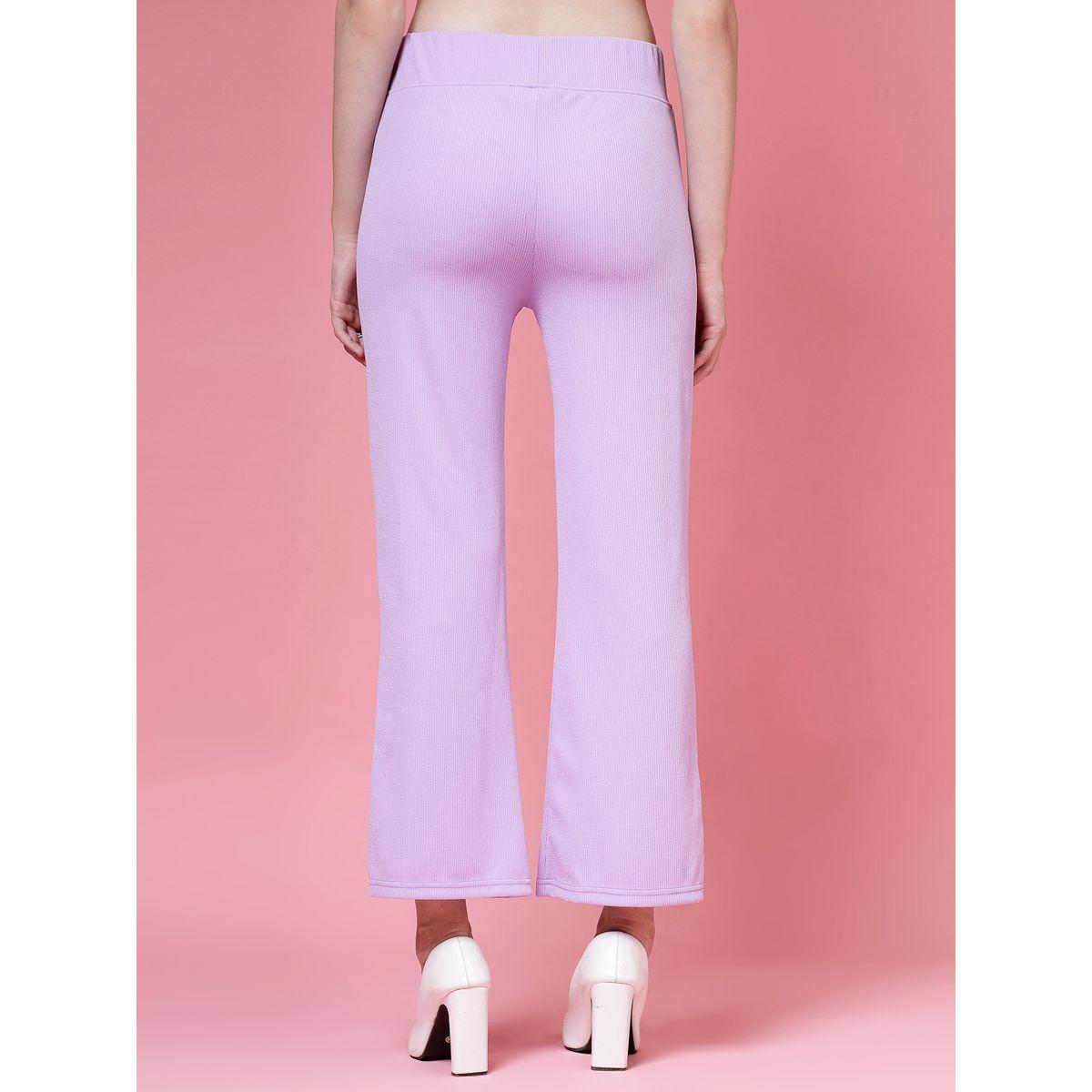 PAUSE Women Purple Solid Wide Waistband Flared Pants-women-clothing-bottoms-trousers-image-4