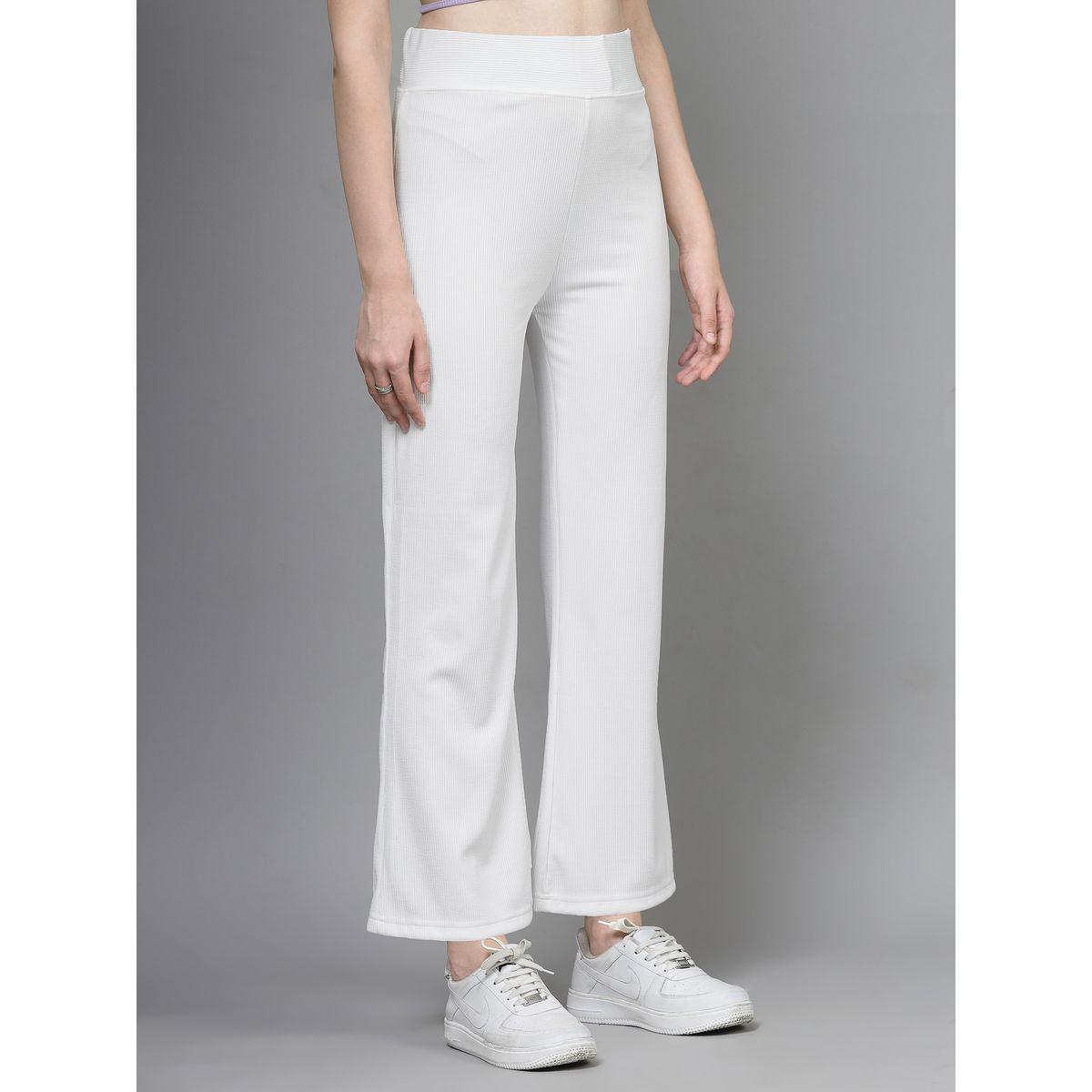 PAUSE Women White Solid Wide Waistband Flared Pants-women-clothing-bottoms-trousers-image-3