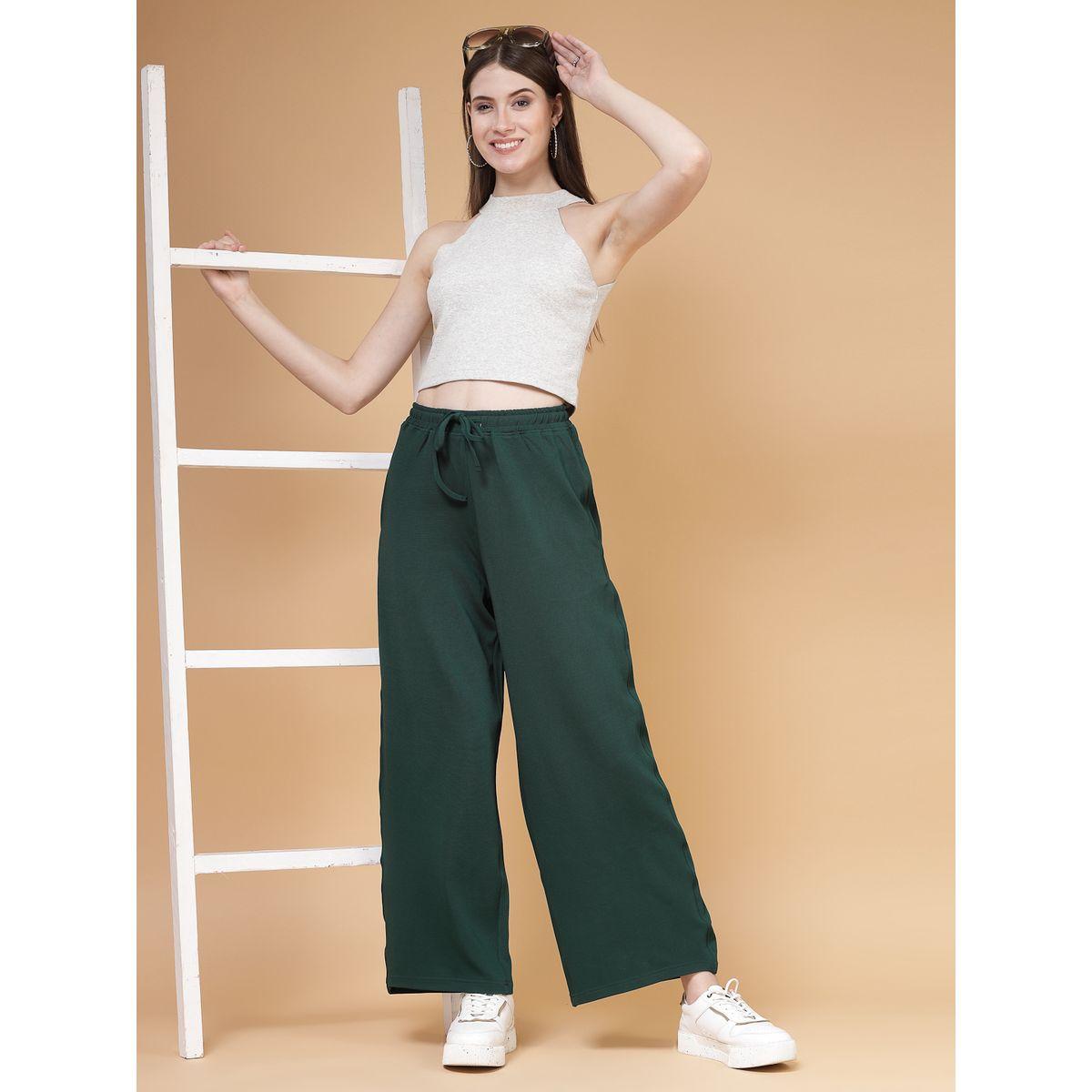 بنطال سادة بأرجل واسعة ورباط خصر-women-clothing-bottoms-trousers-image-7