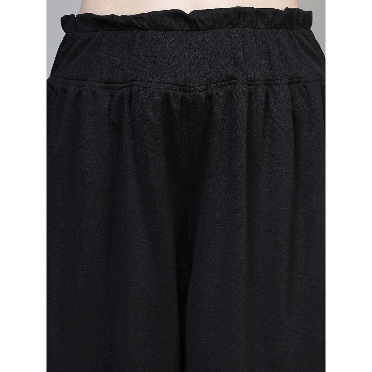 PAUSE Women Black Solid High-Rise Wide-Leg Pants-women-clothing-bottoms-trousers-image-5