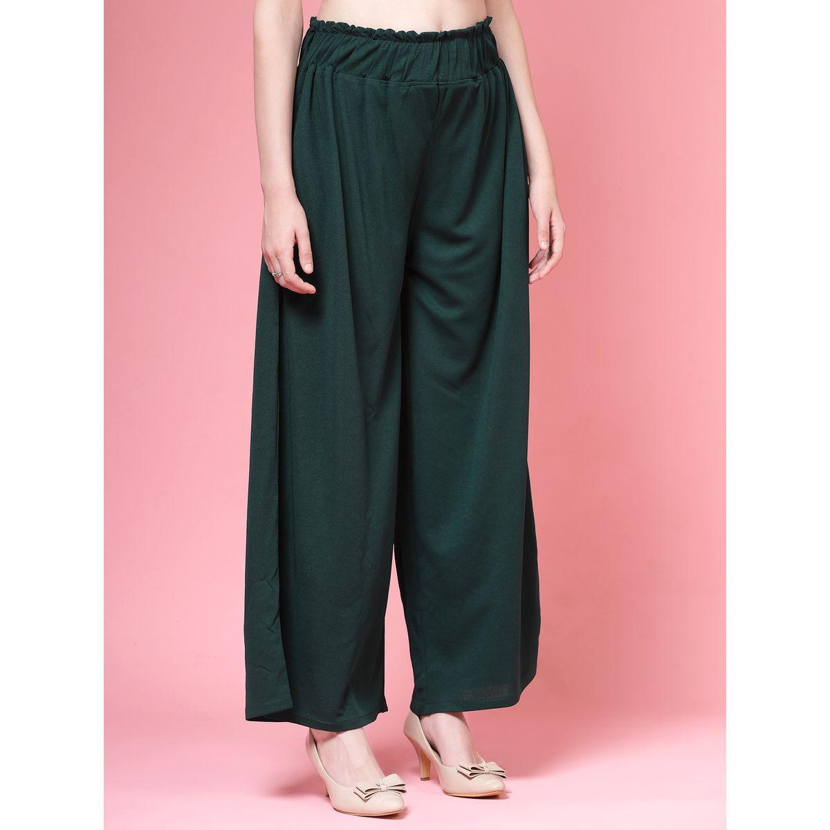 بنطال سادة بأرجل واسعة وخصر عالي-women-clothing-bottoms-trousers-image-3