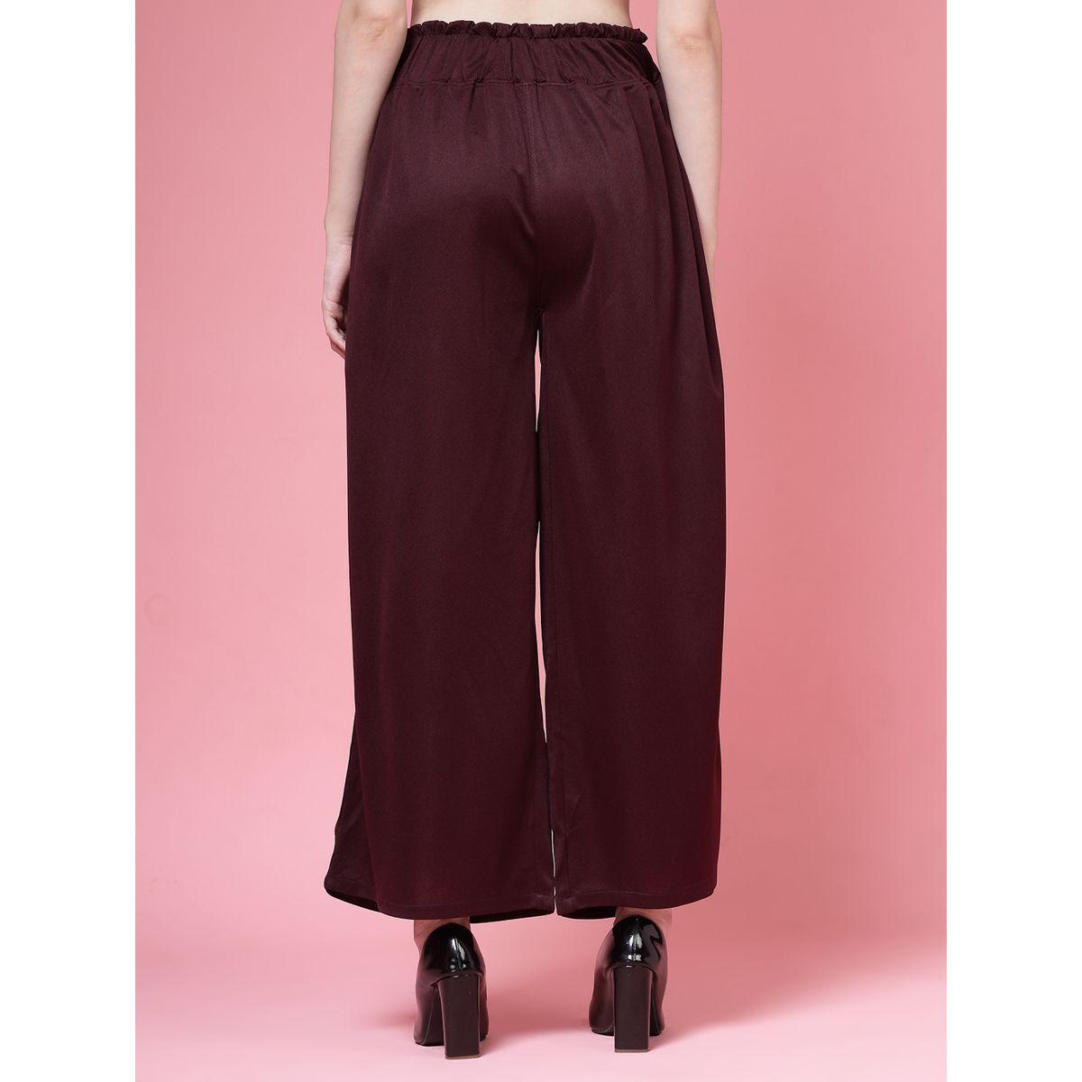 بنطال سادة بأرجل واسعة وخصر عالي-women-clothing-bottoms-trousers-image-4