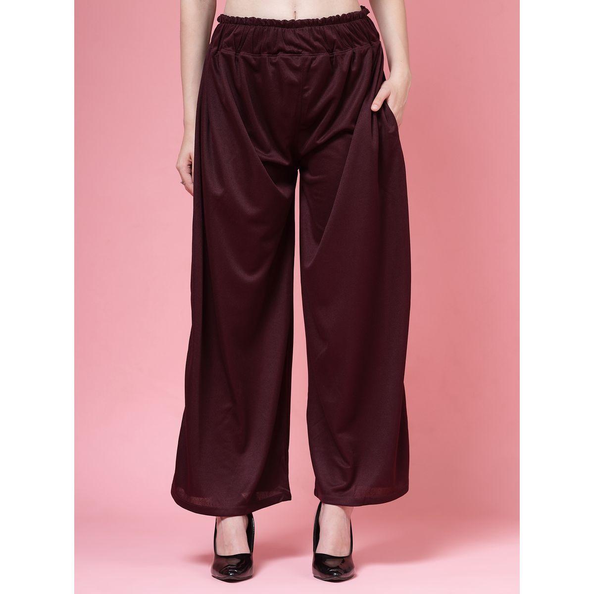 بنطال سادة بأرجل واسعة وخصر عالي-women-clothing-bottoms-trousers-image-7