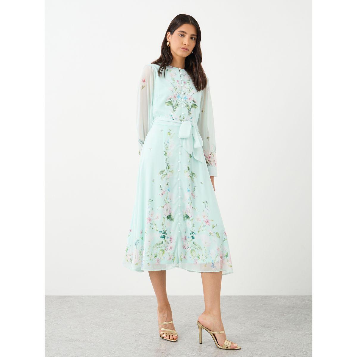 Styli Floral Print Midi Dress with Tie-Belt-women-clothing-dresses-image-2