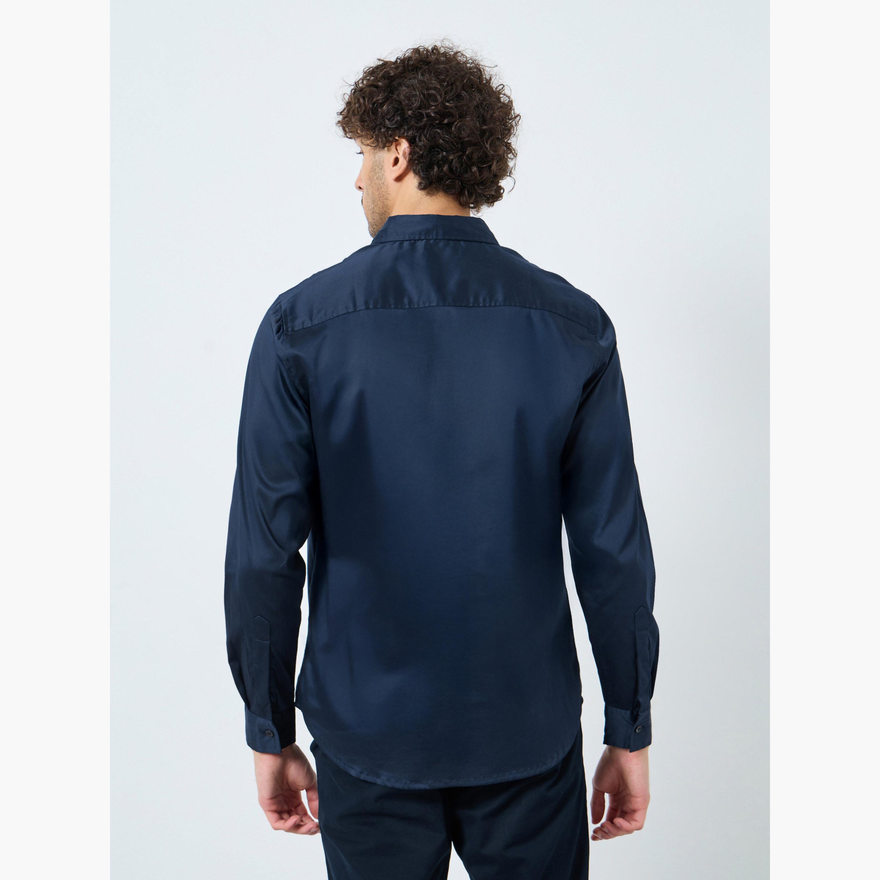 Styli Men Satin Slim Fit Tailored Long Sleeve Shirt-men-clothing-shirts-image-3