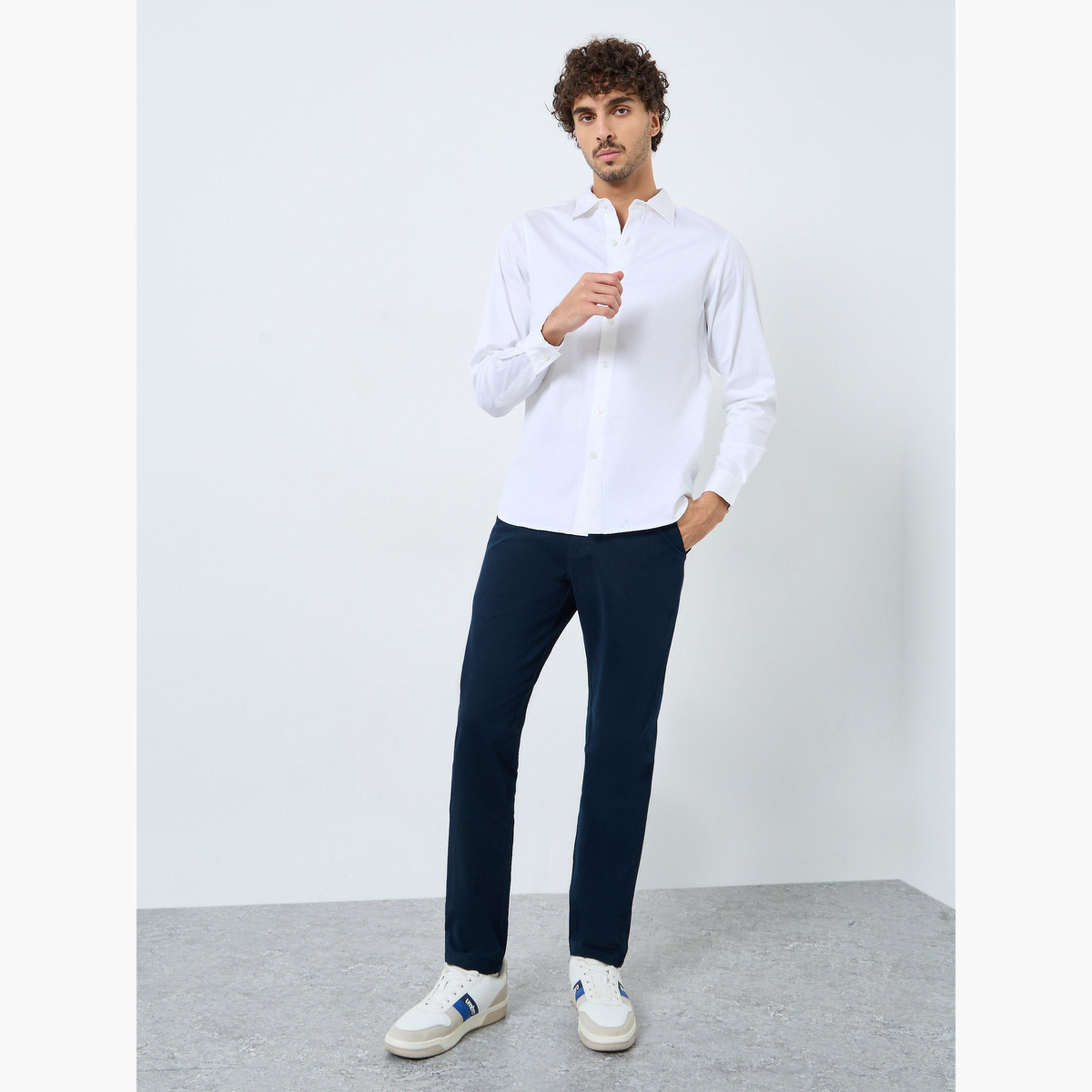 ستايلي - قميص ساتان بقصّة تصميم نحيف وأكمام طويلة للرجال-men-clothing-shirts-image-2