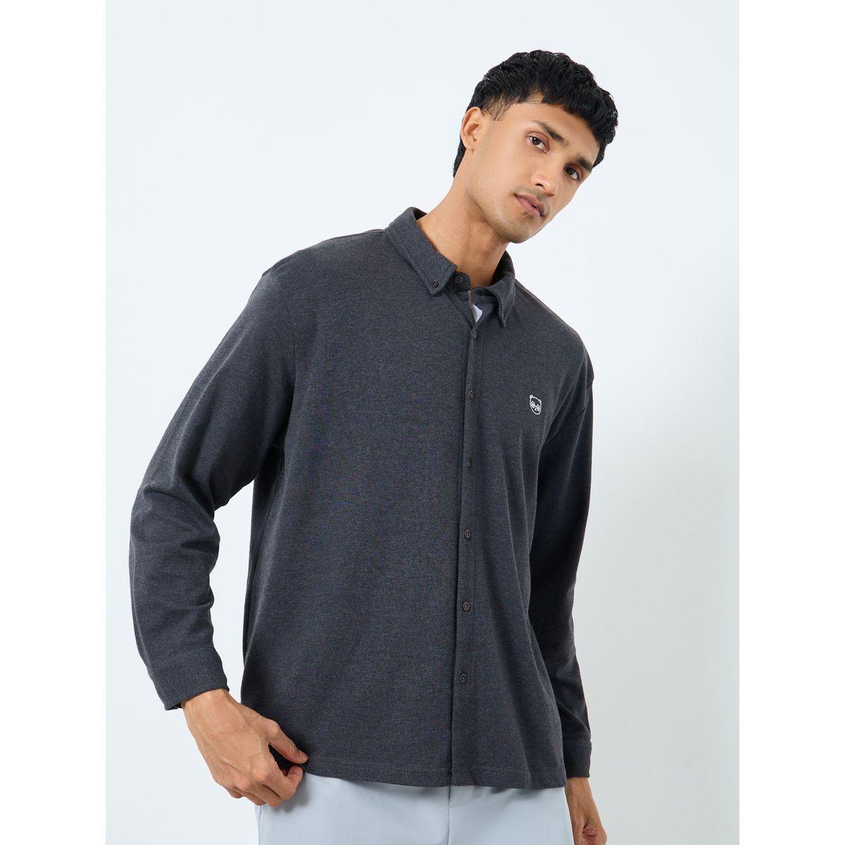Styli Buttoned Relaxed Fit Long Sleeve Knitted Shirt-men-clothing-shirts-image-3