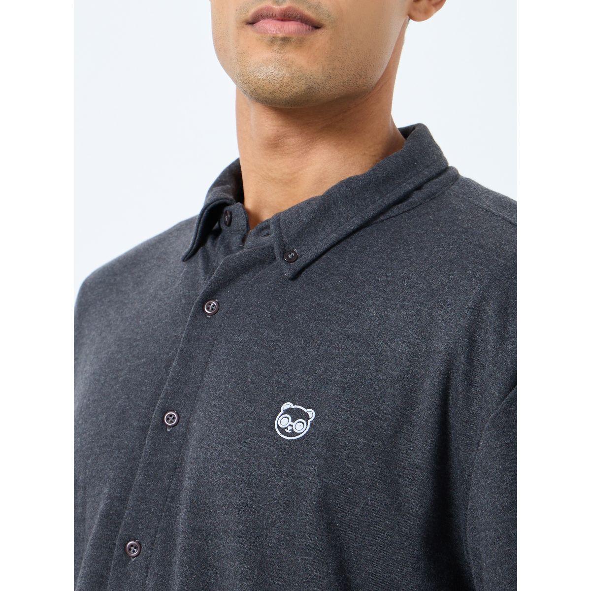 Styli Buttoned Relaxed Fit Long Sleeve Knitted Shirt-men-clothing-shirts-image-4