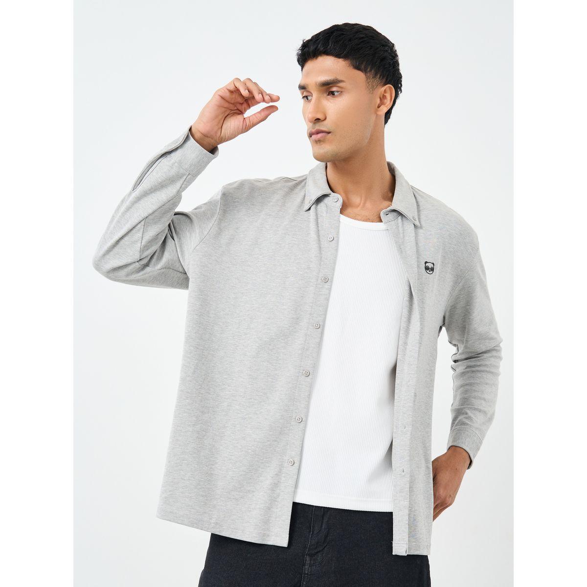 Styli Buttoned Relaxed Fit Long Sleeve Knitted Shirt-men-clothing-shirts-image-1