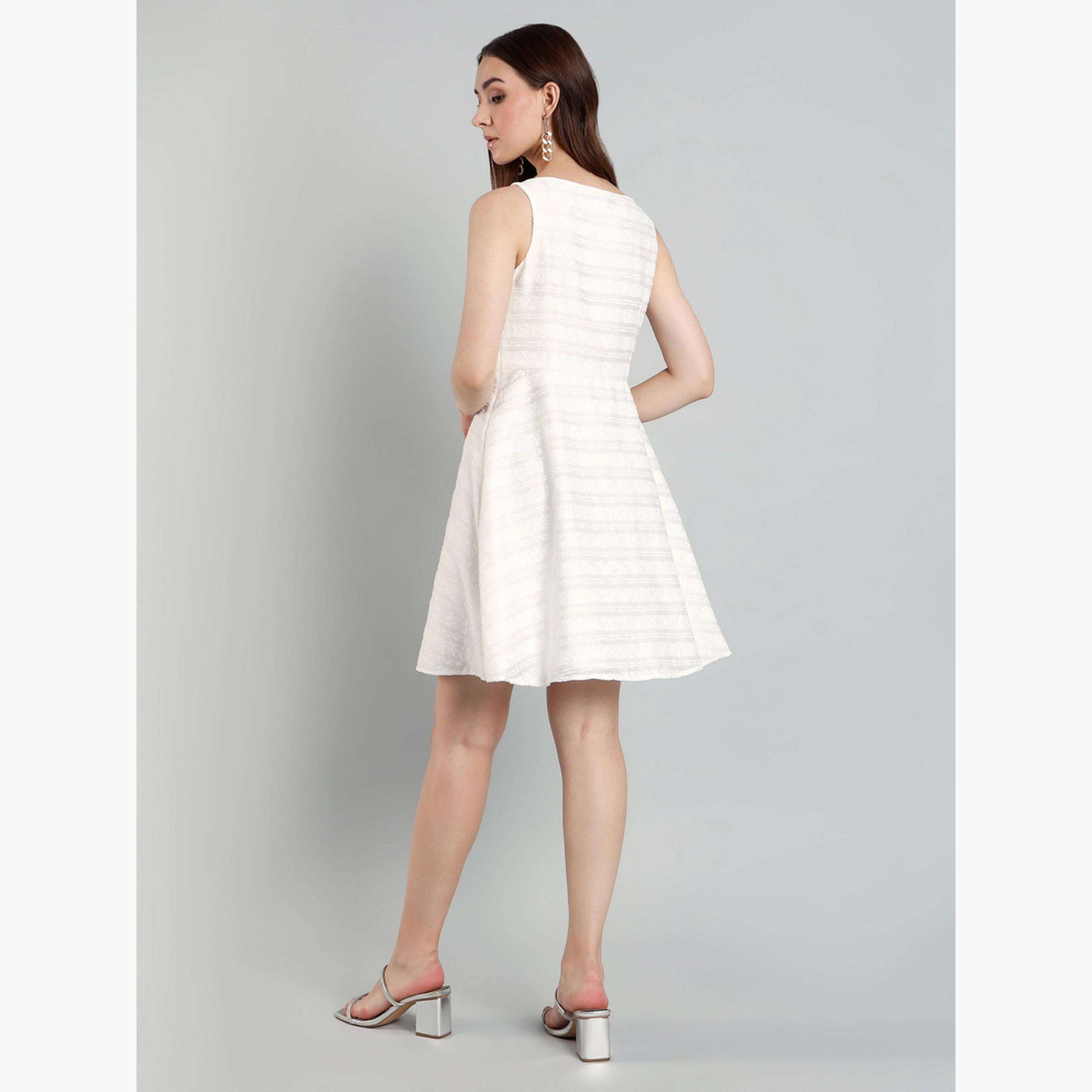 فستان قصير بلا أكمام وتصميم واسع من الأسفل-women-clothing-dresses-image-3