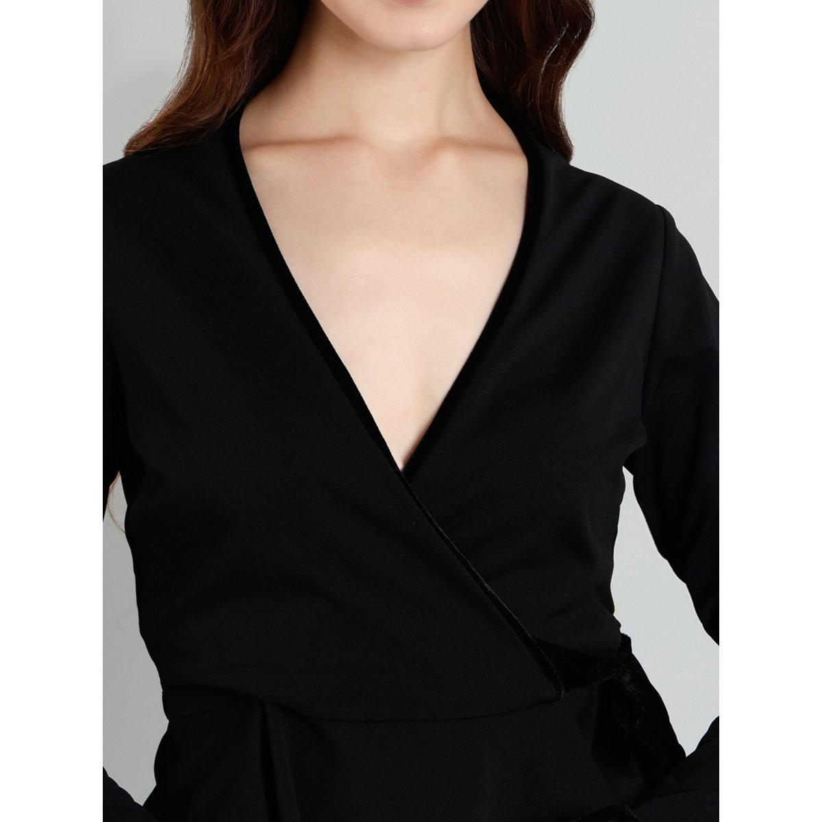 Mish Women Black Wrap Style Top-women-clothing-shirtsandblouses-blouses-image-2