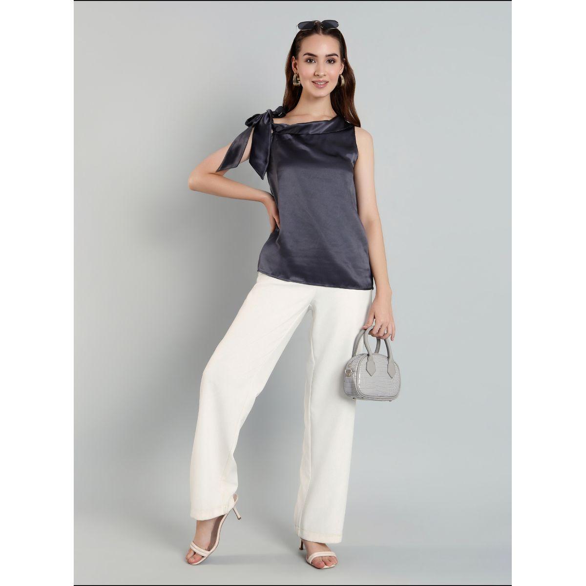 بلوزة ساتان سادة بتفاصيل ربطة-women-clothing-shirtsandblouses-blouses-image-1
