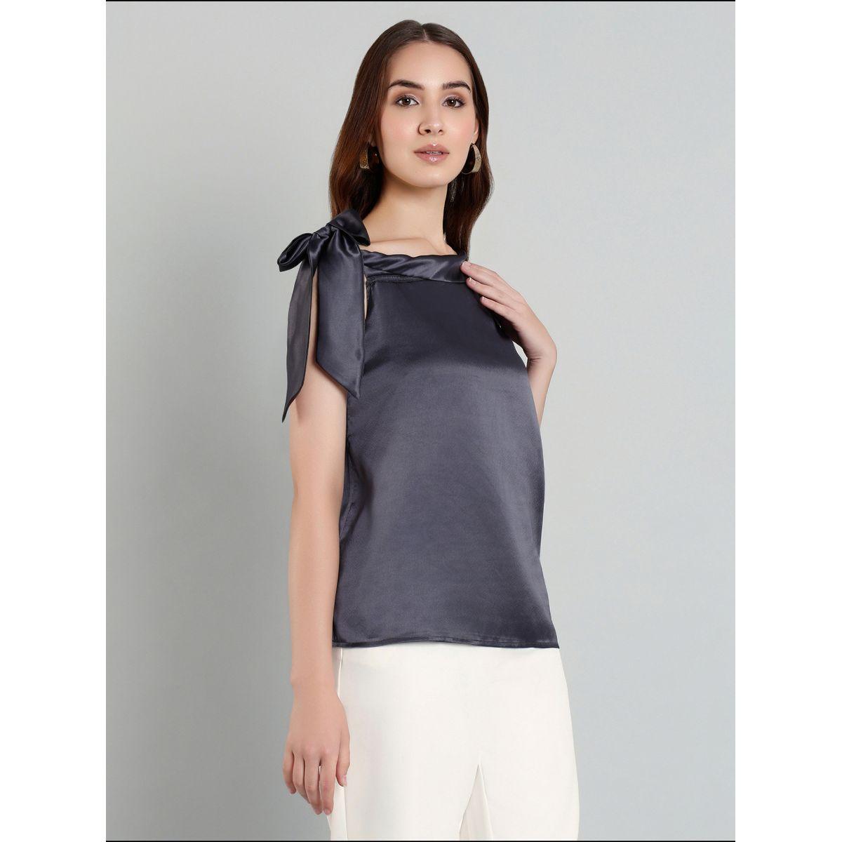 بلوزة ساتان سادة بتفاصيل ربطة-women-clothing-shirtsandblouses-blouses-image-3