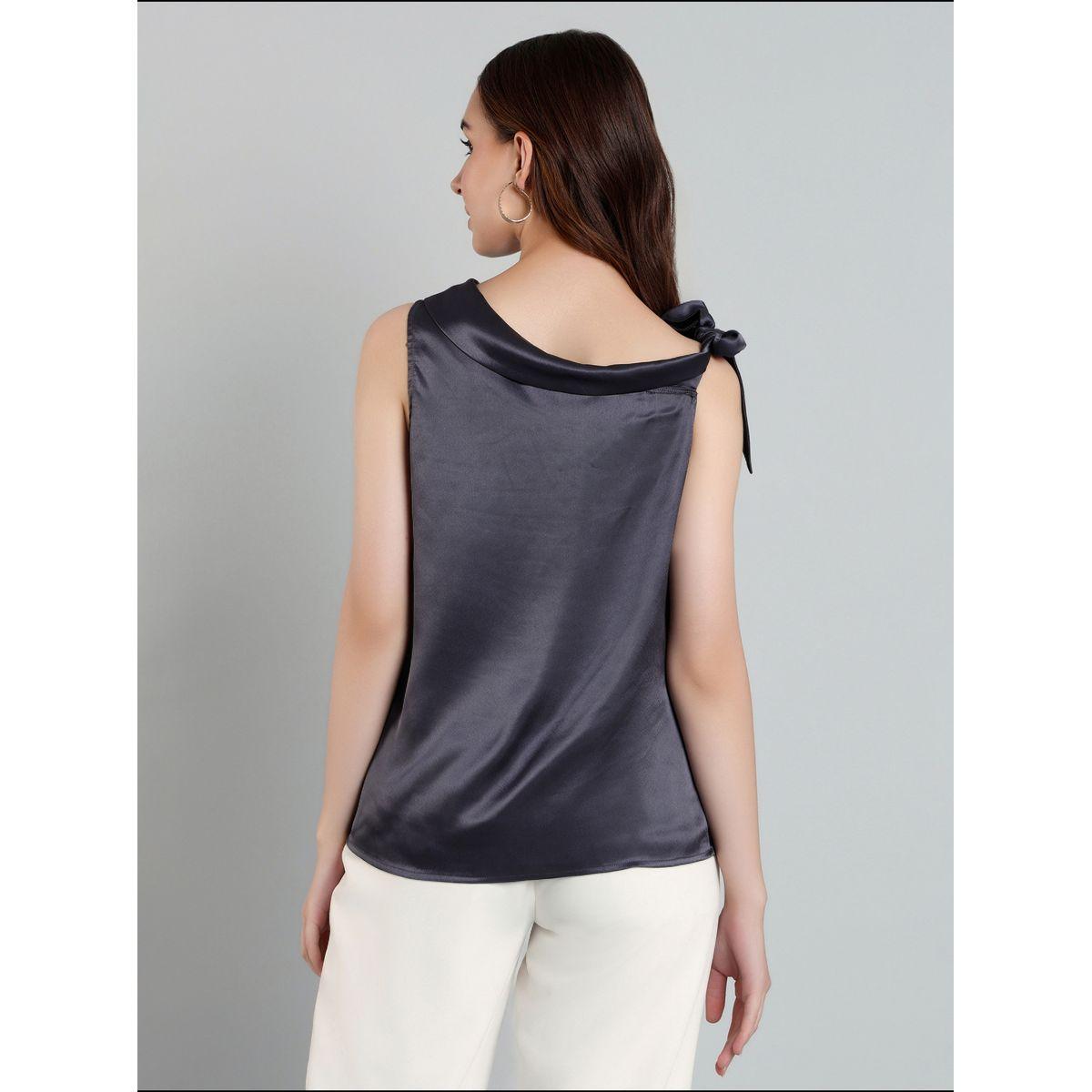 بلوزة ساتان سادة بتفاصيل ربطة-women-clothing-shirtsandblouses-blouses-image-5