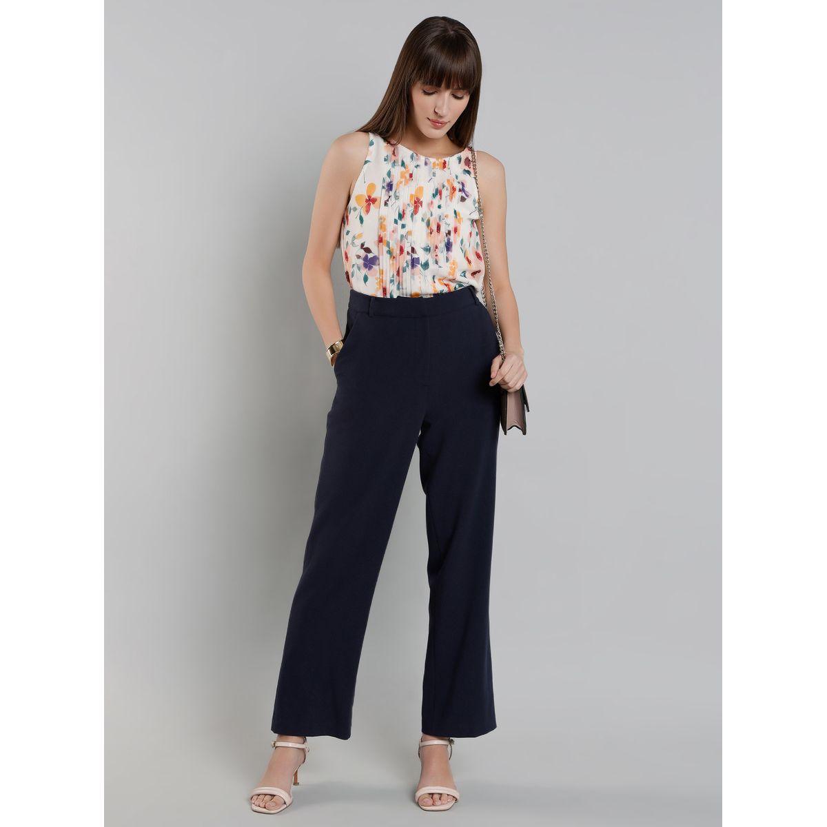 Mish Women White Floral Print Sleeveless Top with Pin Tuck Detail-women-clothing-shirtsandblouses-blouses-image-1