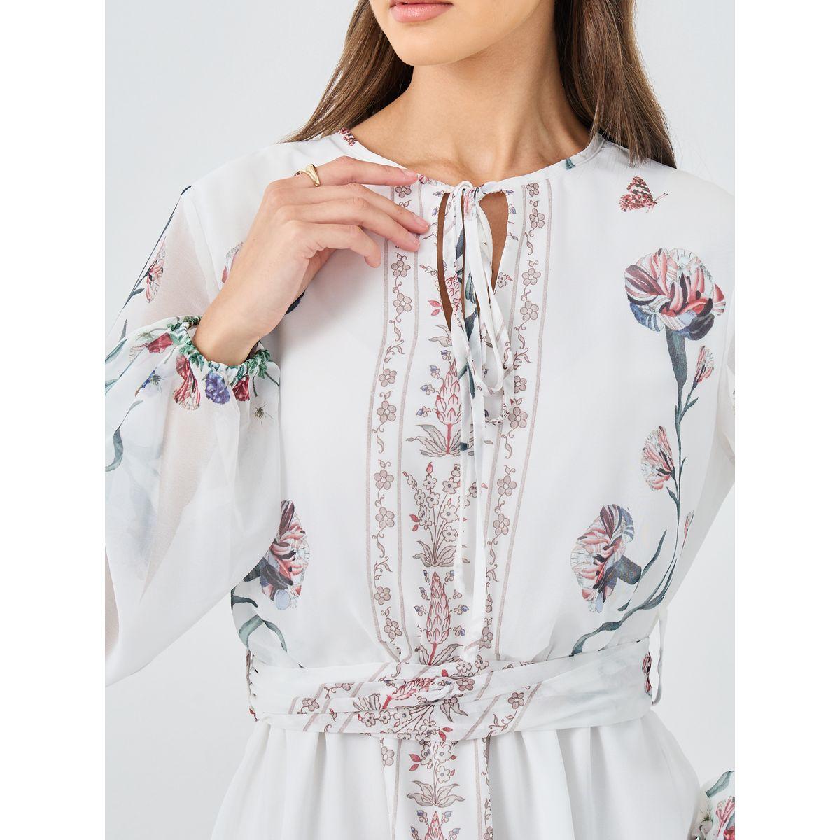 فستان طويل بطبعة زهور وياقة بأربطة-women-clothing-dresses-image-4