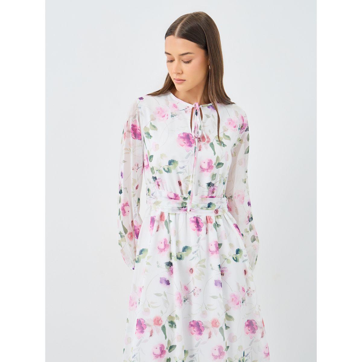 فستان طويل بطبعة زهور وأكمام طويلة-women-clothing-dresses-image-3