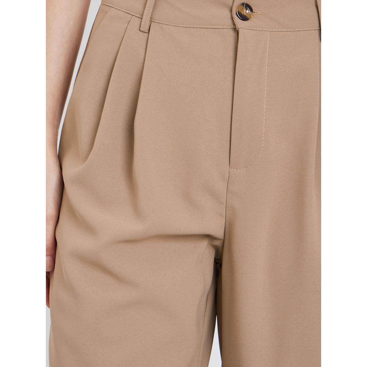 بنطال سادة بخصر متوسط مع تفاصيل جيوب-women-clothing-bottoms-trousers-image-3