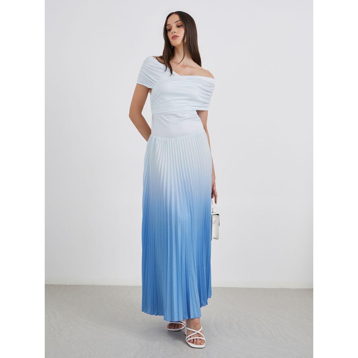 فستان طويل بطبعة أمبر مع تفاصيل كسرات-women-clothing-dresses-image-1