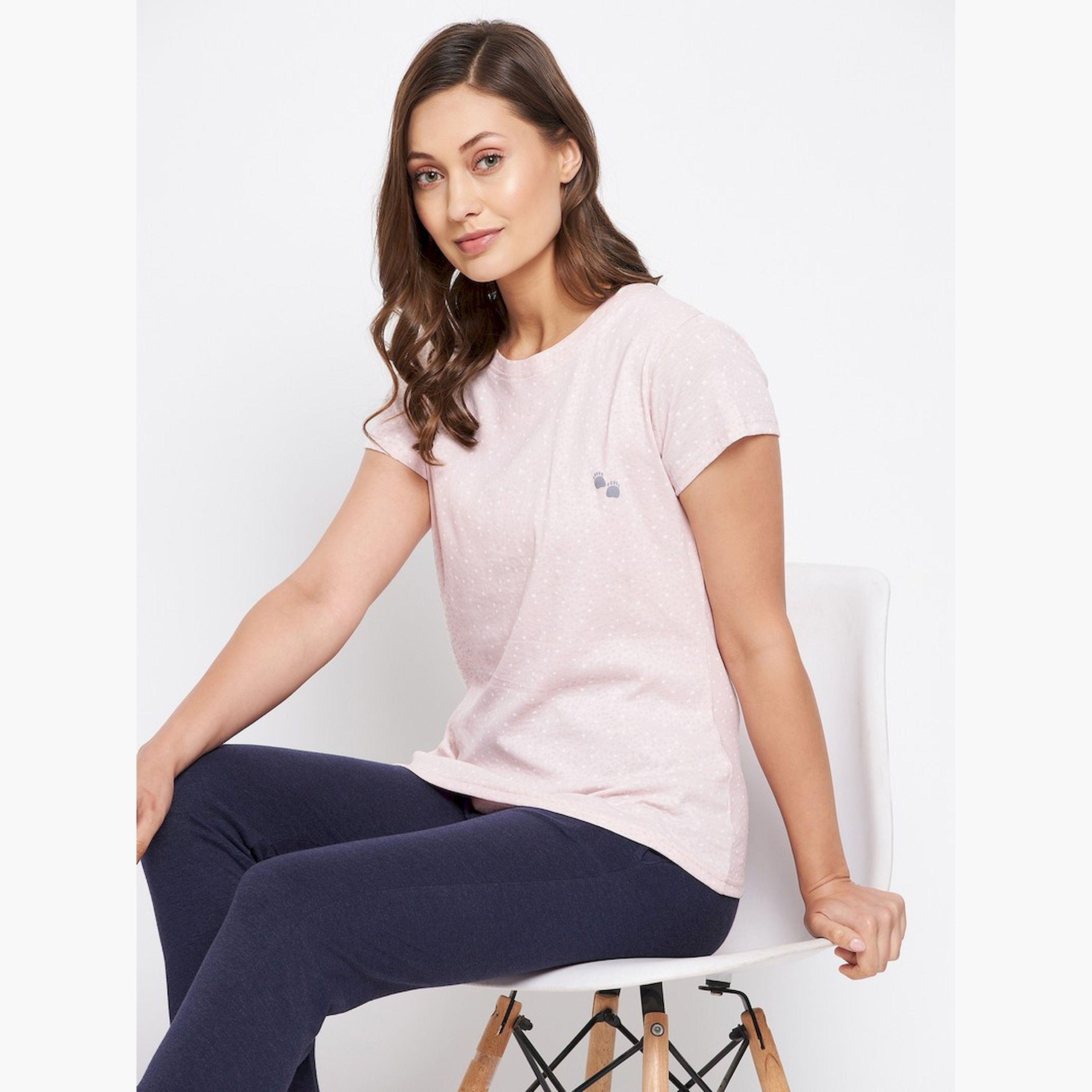 Take Two Light Pink Printed Short Sleeve T-Shirt-women-clothing-tshirts-image-4