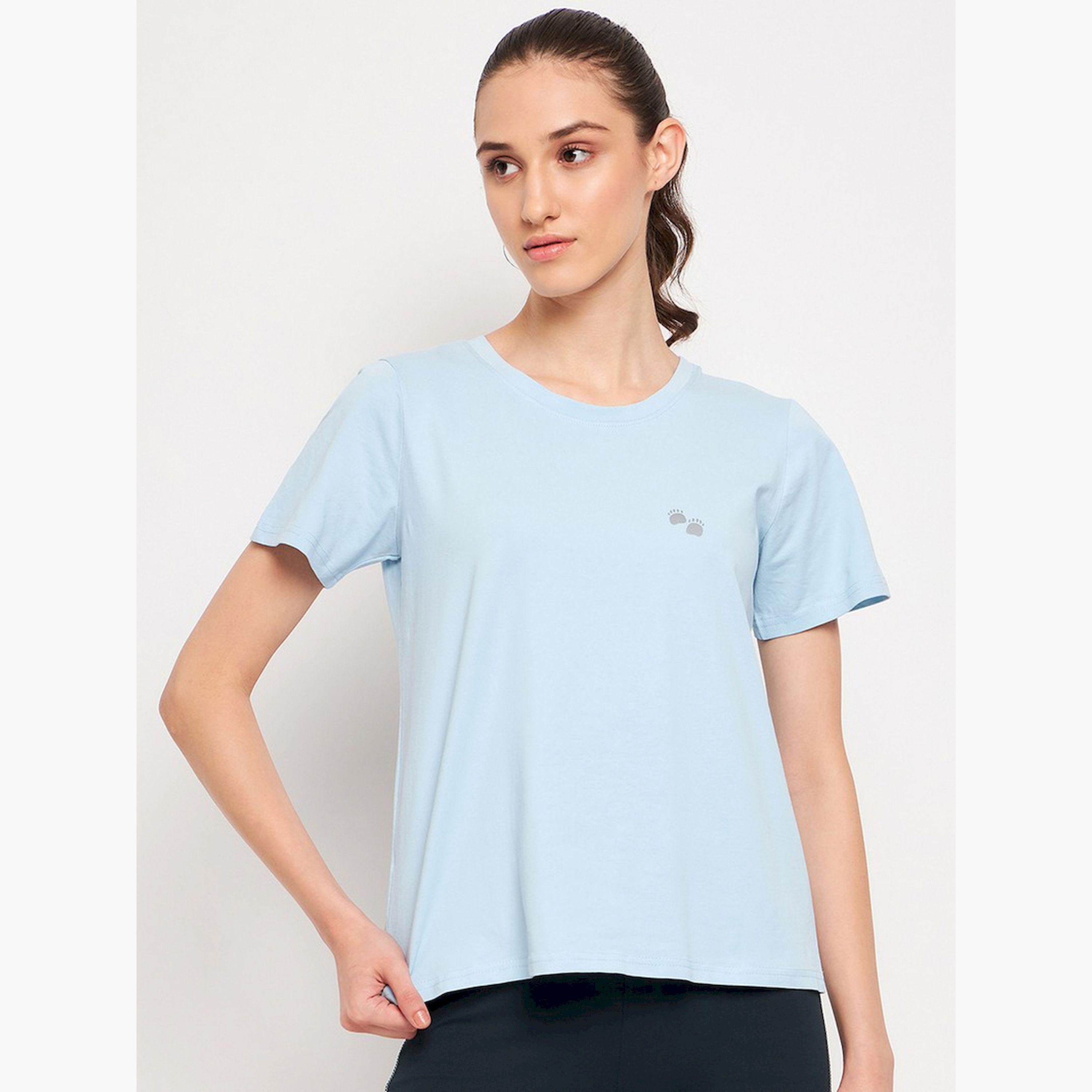 Take Two Women Light Blue Knitted Short Sleeve T-Shirt-women-clothing-tshirts-image-1