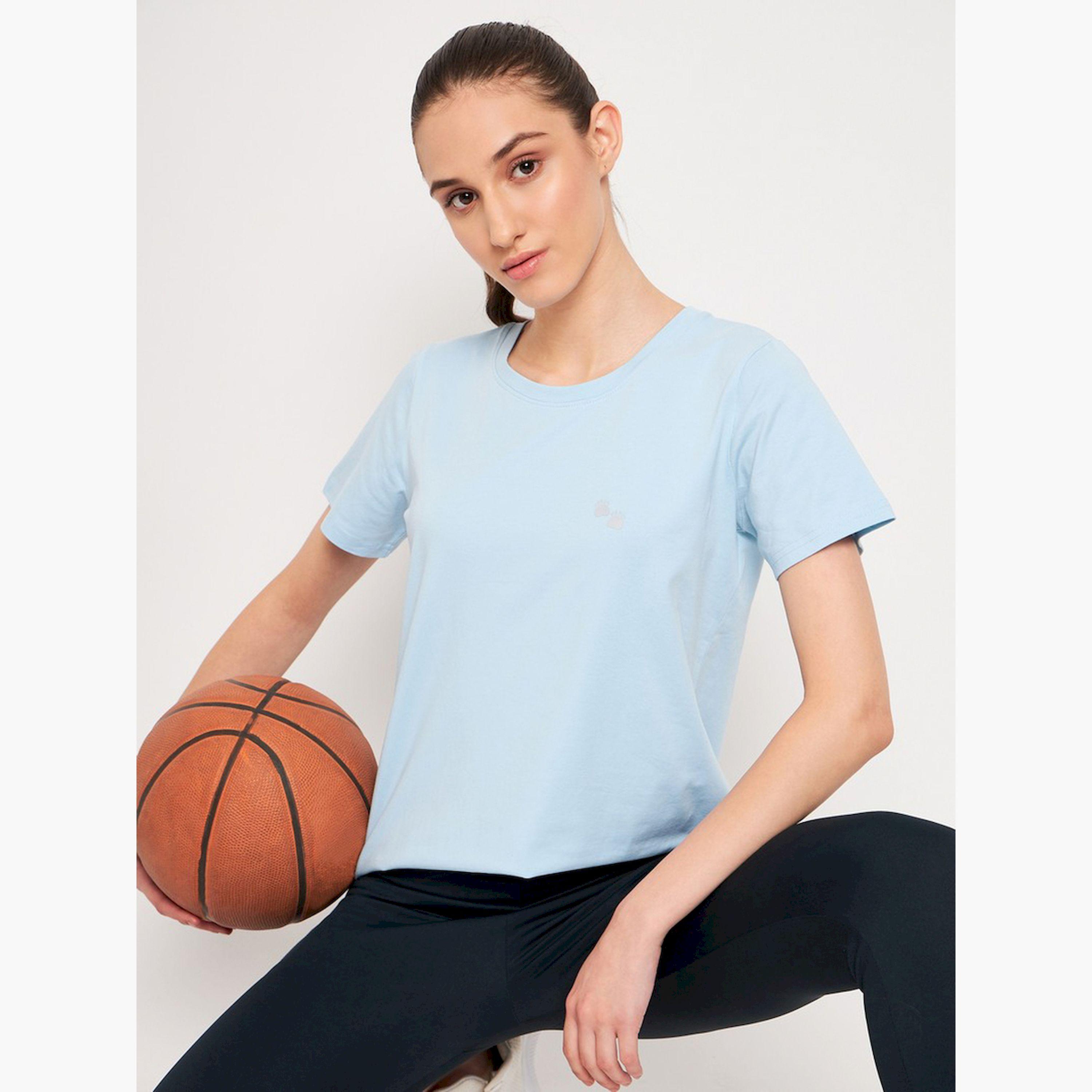 Take Two Women Light Blue Knitted Short Sleeve T-Shirt-women-clothing-tshirts-image-2