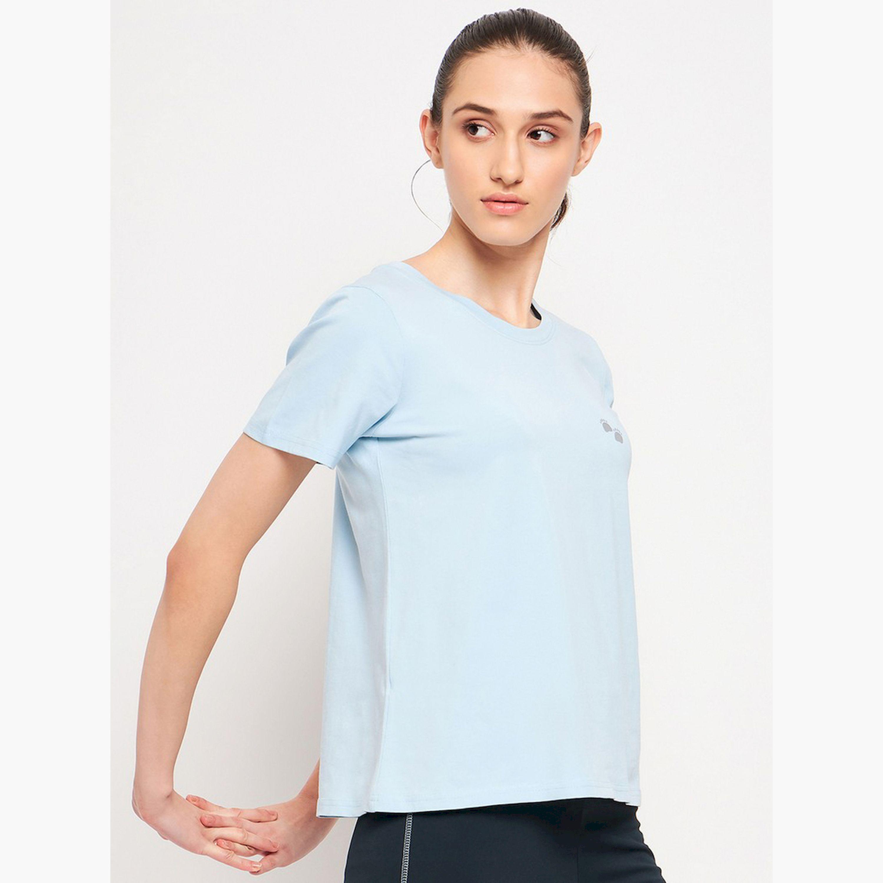 Take Two Women Light Blue Knitted Short Sleeve T-Shirt-women-clothing-tshirts-image-3
