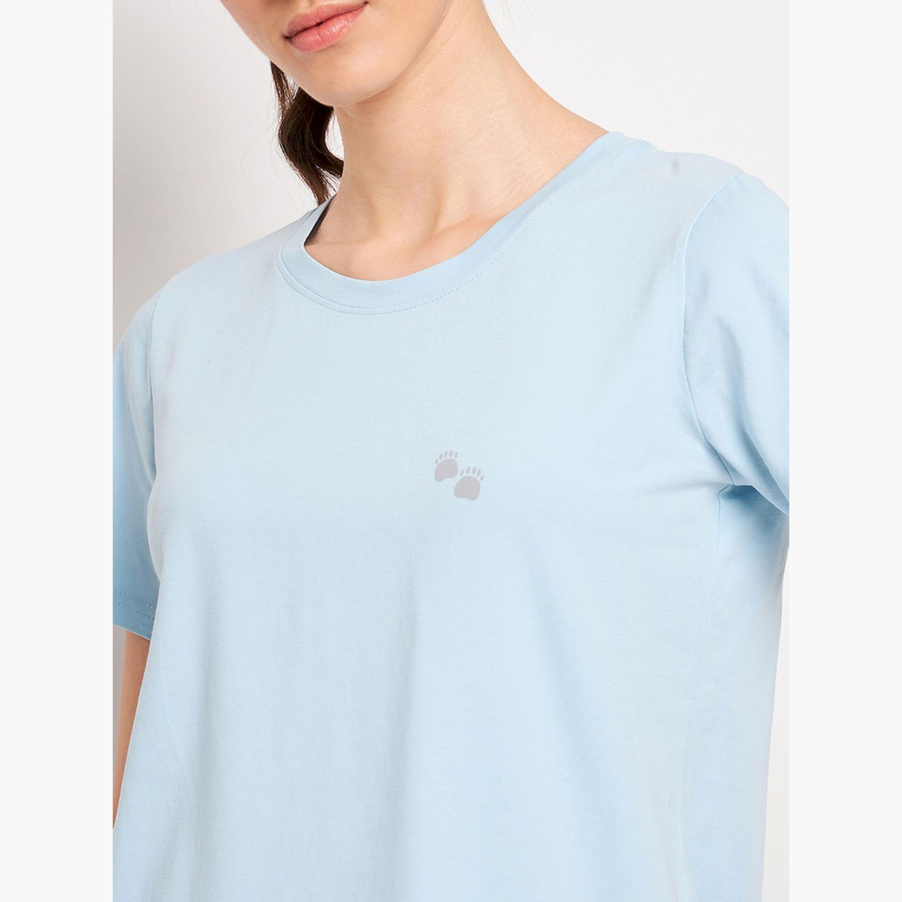 Take Two Women Light Blue Knitted Short Sleeve T-Shirt-women-clothing-tshirts-image-5