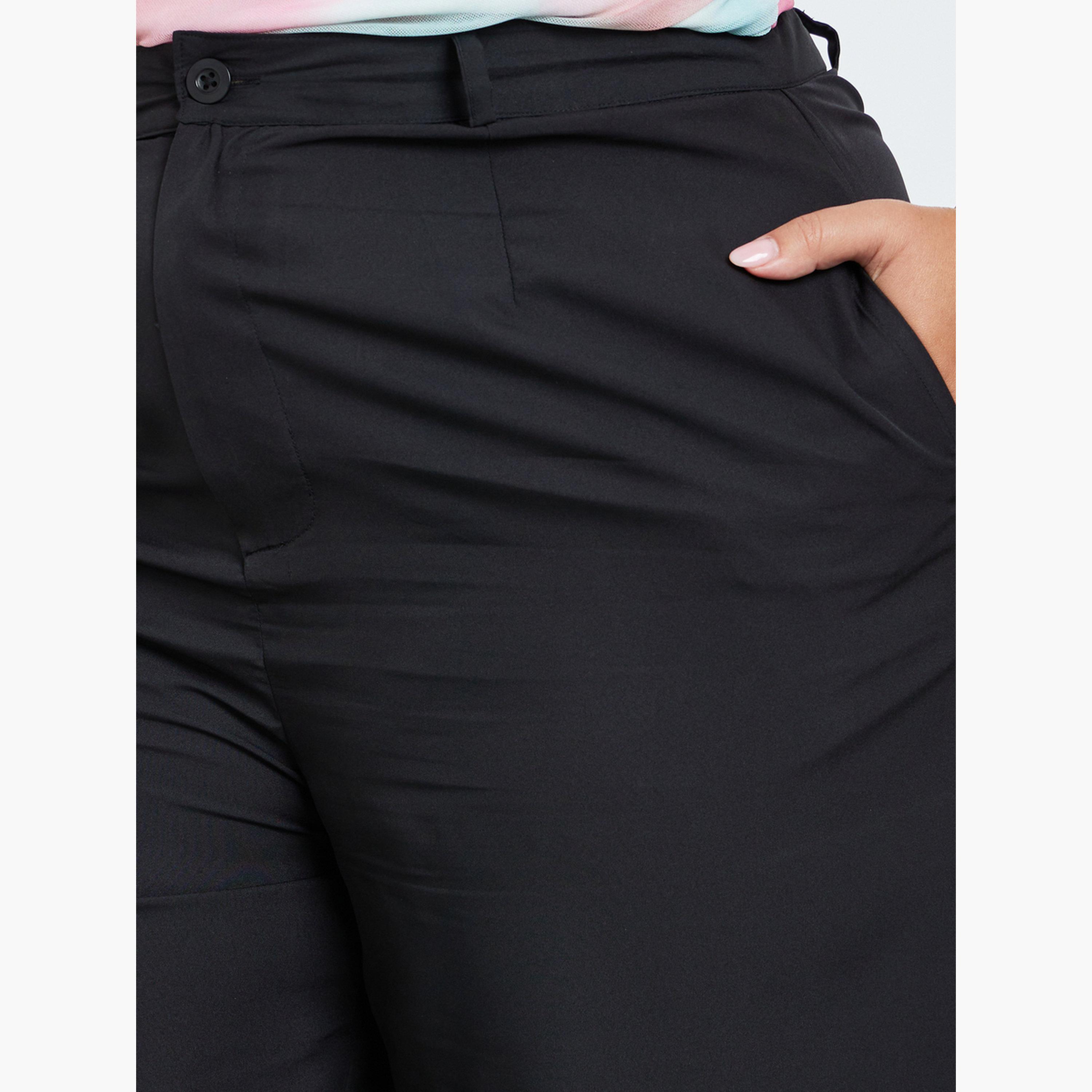 Styli Women Plus Size Black Wide Leg Trousers-women-clothing-bottoms-trousers-image-3