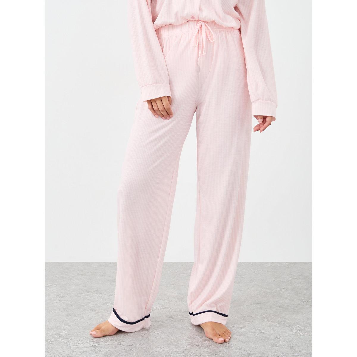 Styli Bow Striped Print Pocket Detail Shirt and Pyjama Set-women-clothing-nightwear-pyjamas-longsets-image-6