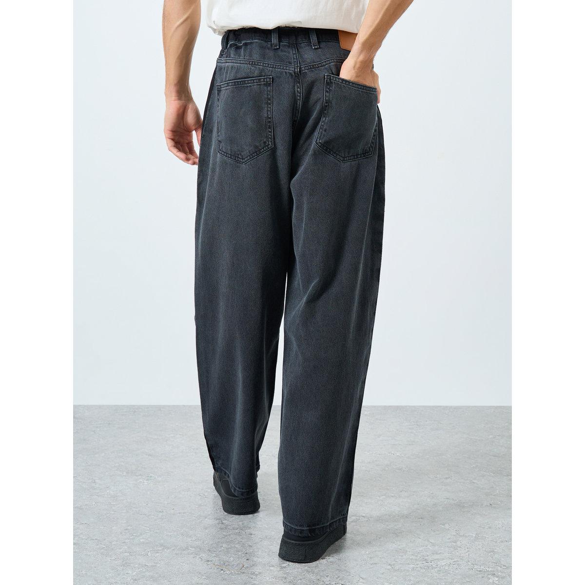 Styli Men Black Mid Wash Jeans with Side Stripe-men-clothing-bottoms-jeans-image-4