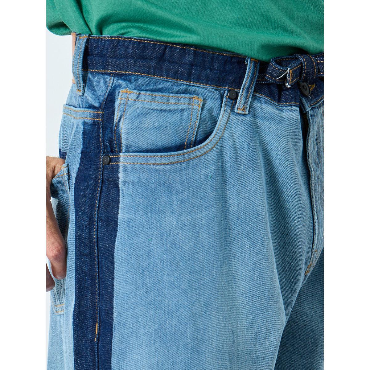 Styli Men Blue Baggy Jeans with Contrast Panel-men-clothing-bottoms-jeans-image-3