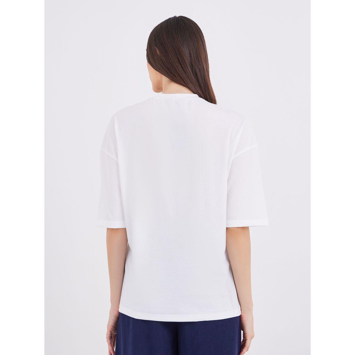 تيشيرت فضفاض بطبعة جرافيك وأكمام قصيرة-women-clothing-tshirts-image-5