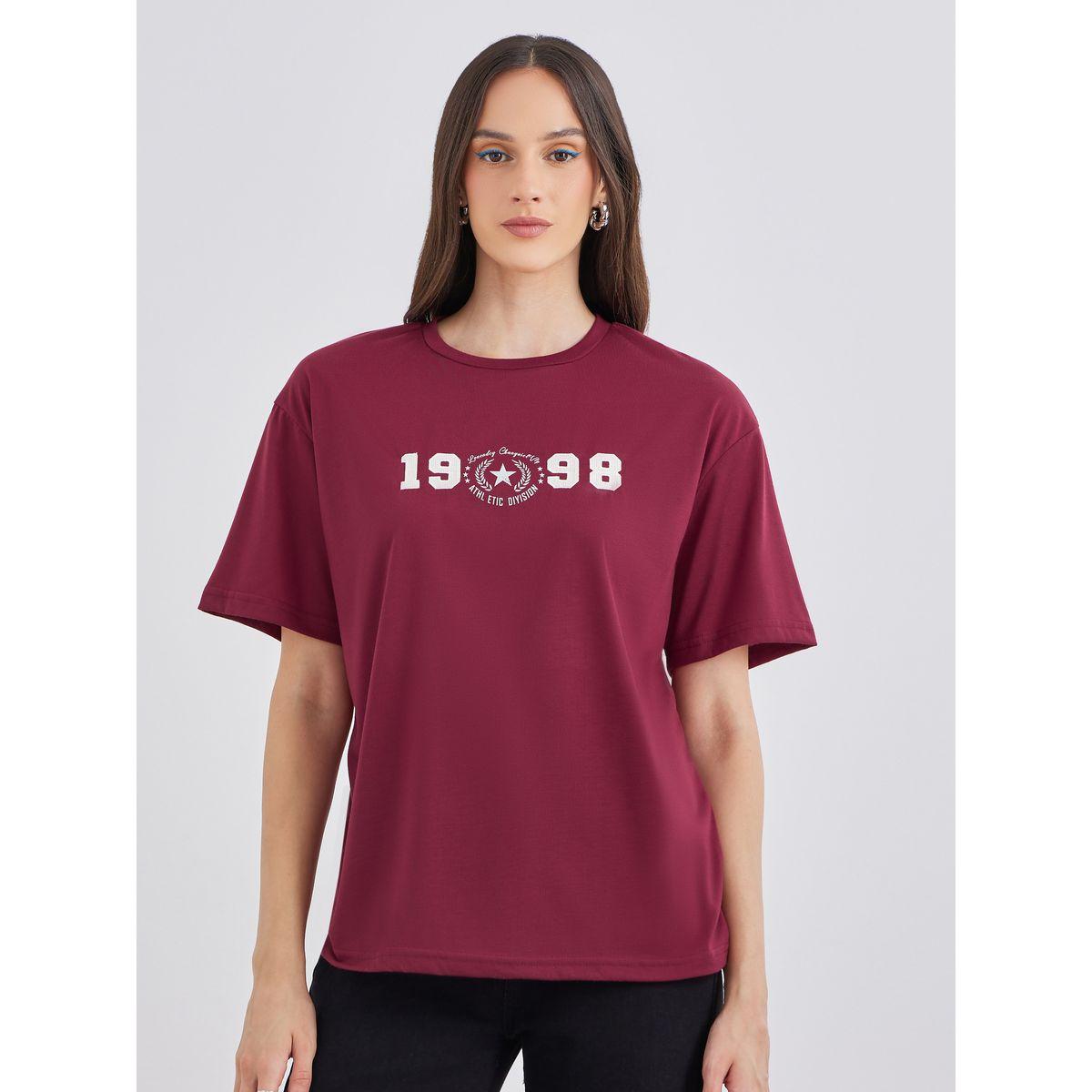 تيشيرت فضفاض بطبعة جرافيك وأكمام قصيرة-women-clothing-tshirts-image-3